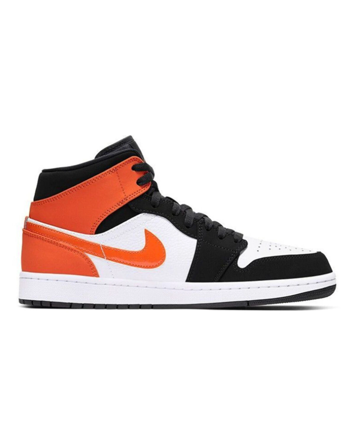 Jordan Air Jordan 1 Mid детские кроссовки черно-оранжевые картинка