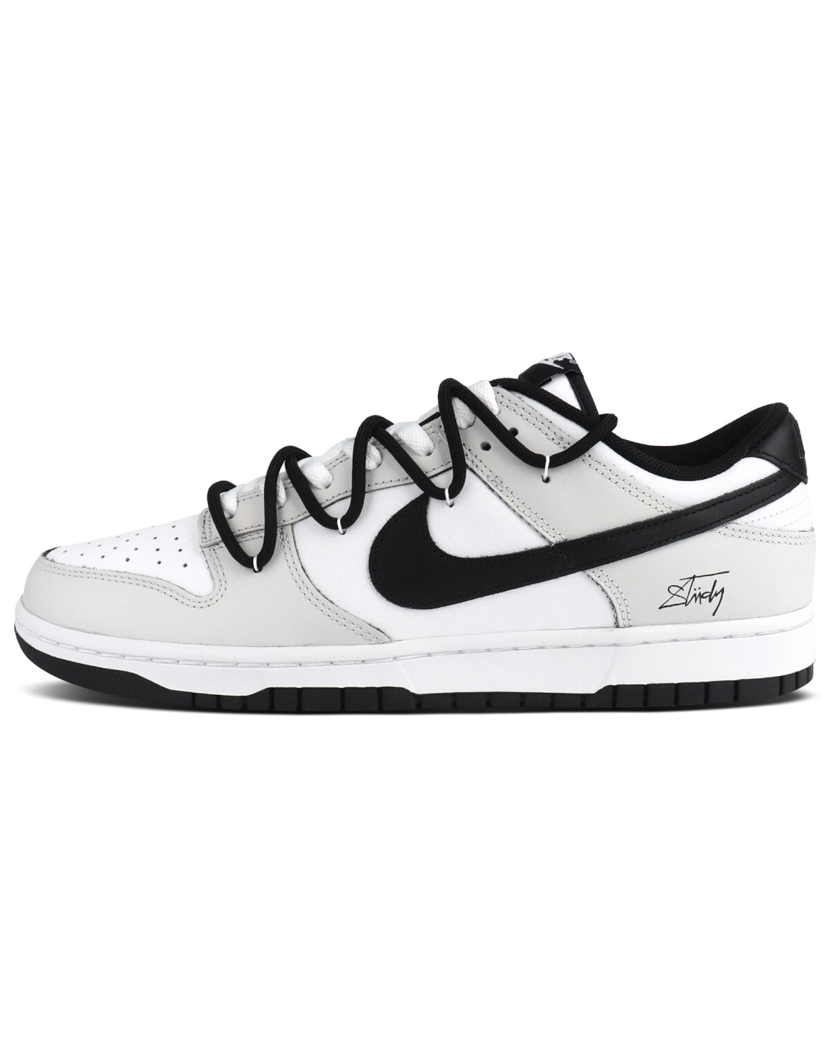 Nike Dunk универсальные кроссовки белые с черным логотипом картинка