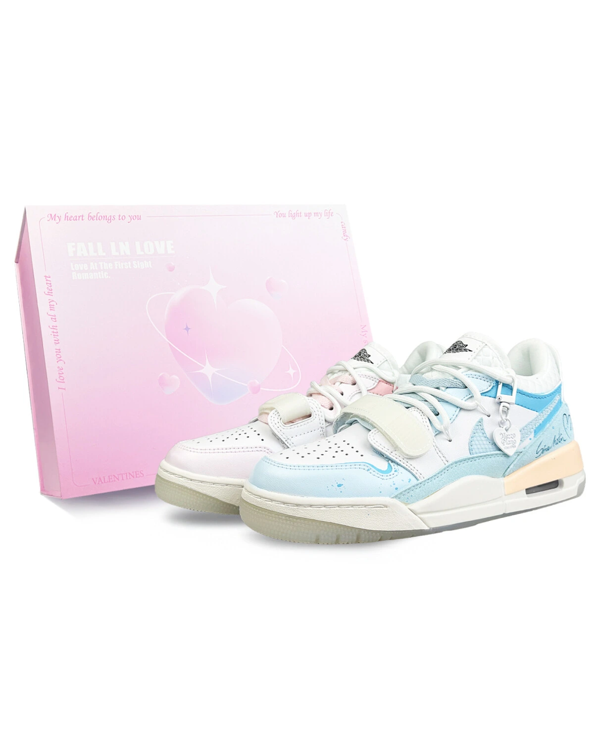 Jordan Legacy 312 Low унисекс кроссовки розово-голубые картинка