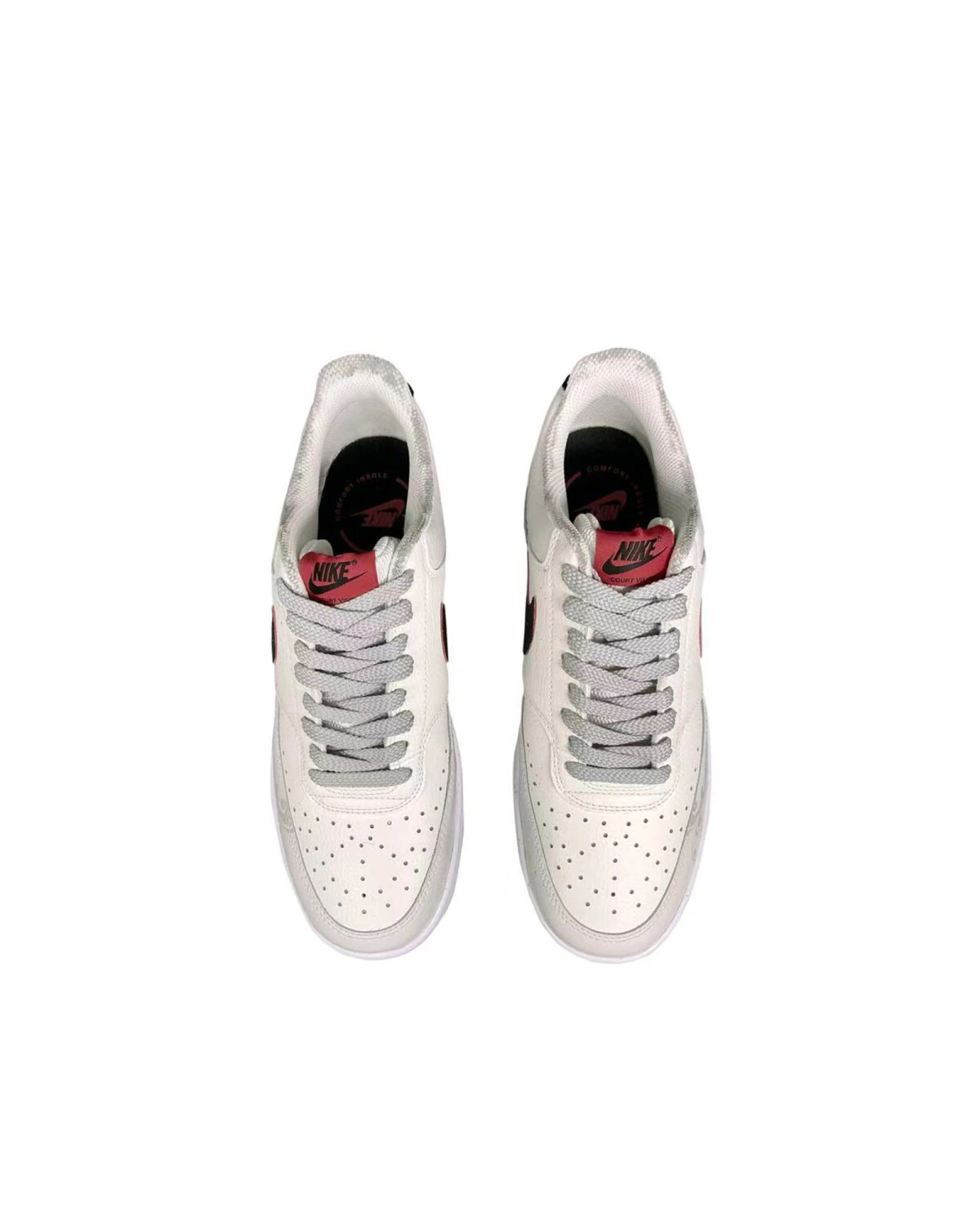 Nike Court Vision 1 мужские кроссовки искусственная кожа черно-серые картинка