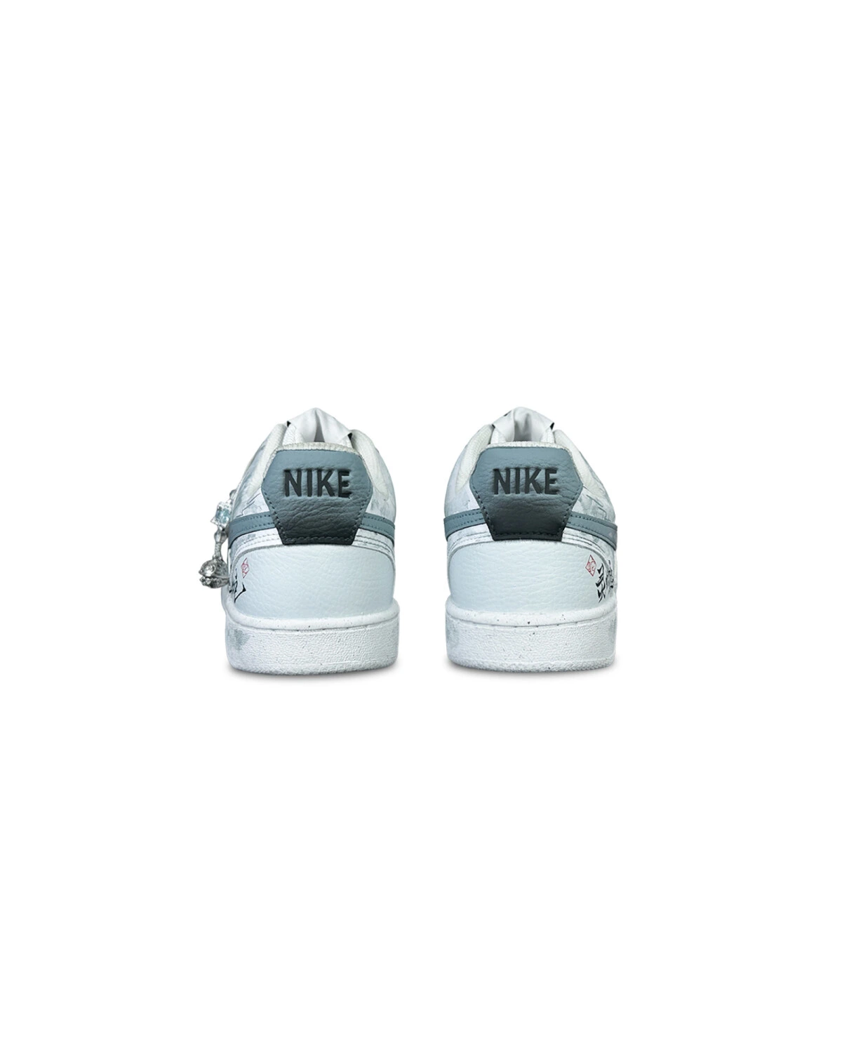 Nike Court Vision 1 мужские кроссовки бело-зеленые с тонкой подошвой и нескользящей подметкой картинка