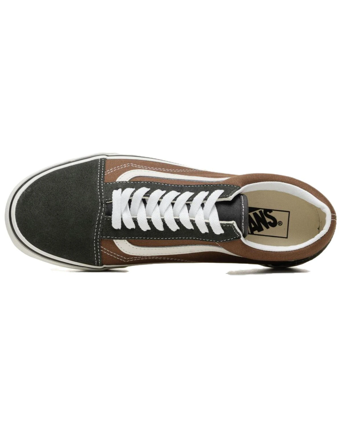 Vans Old Skool мужские кеды коричнево-черные на шнуровке картинка