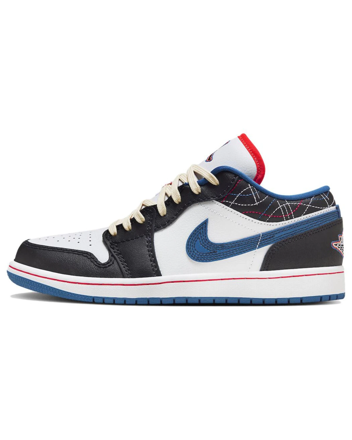 Jordan Air Jordan 1 унисекс кроссовки бело-черные на шнуровке картинка