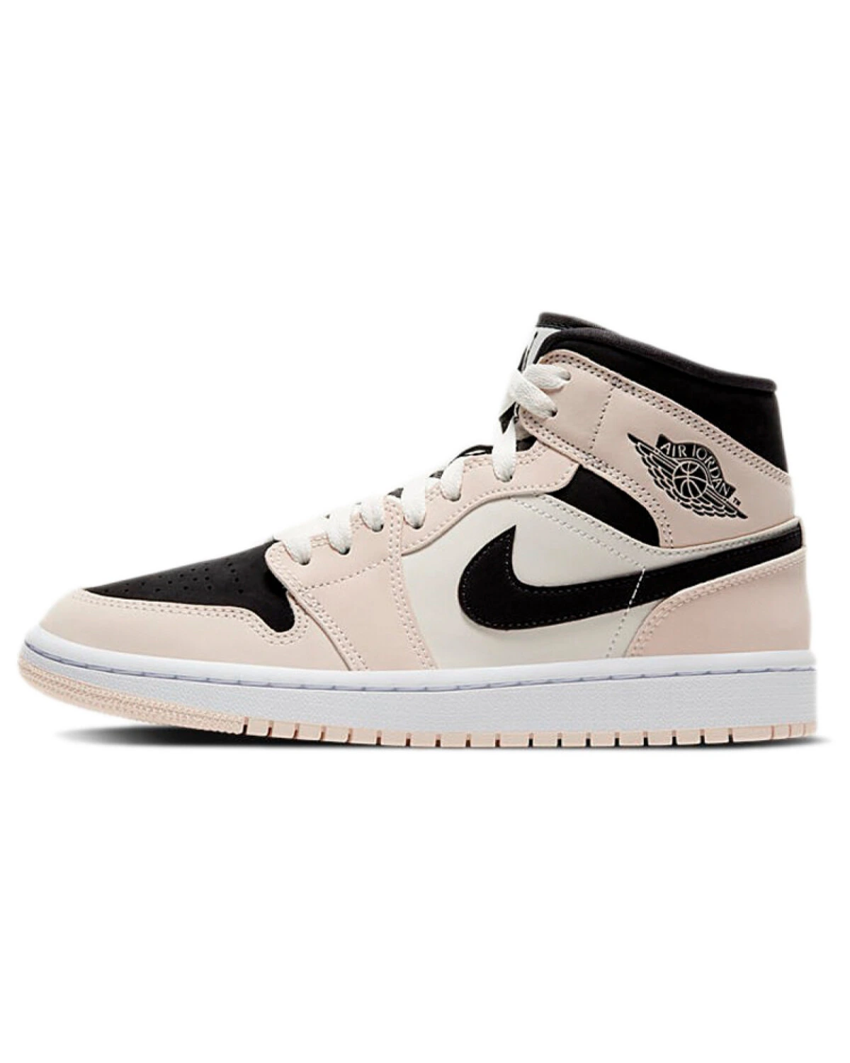 Jordan Air Jordan 1 Mid "Barely Orange" женские кроссовки черно-белые с бежевым картинка