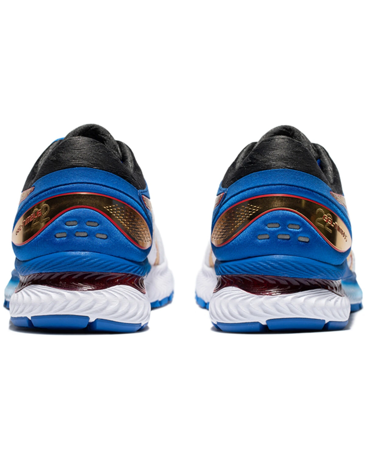 Asics GEL-Nimbus 22 мужские спортивные кроссовки для бега белые с синим картинка