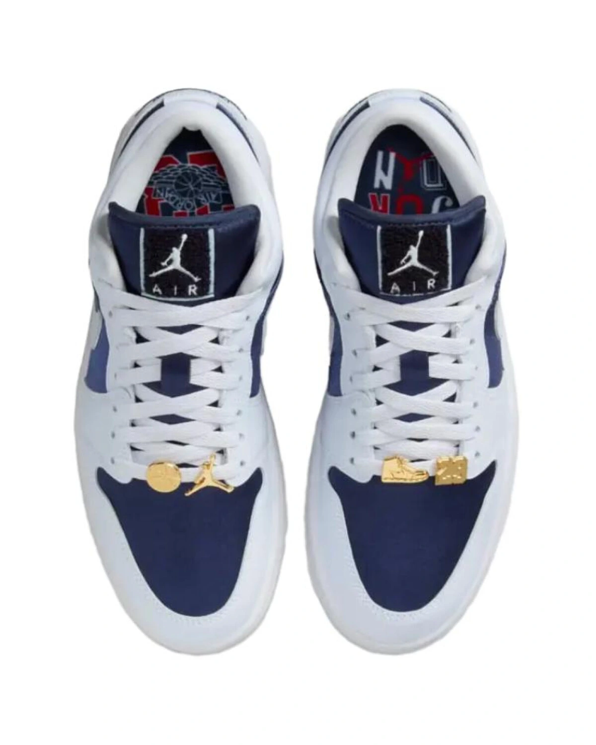 Jordan Air Jordan 1 Low 'Football Grey/Midnight Navy' женские кроссовки бело-синие картинка
