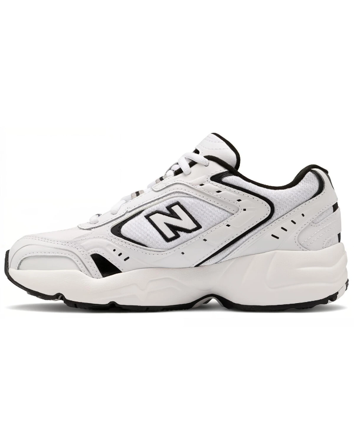 New Balance 452 унисекс кроссовки белые с черными вставками и амортизацией ABZORB картинка