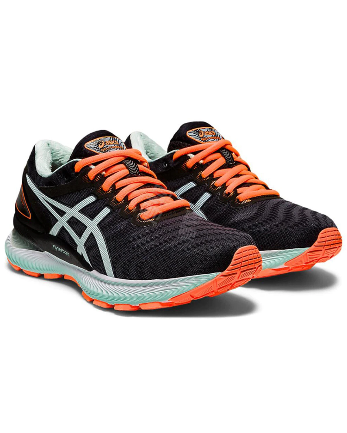 Asics GEL-Nimbus 22 женские кроссовки для бега с амортизацией GEL черно-оранжевые картинка