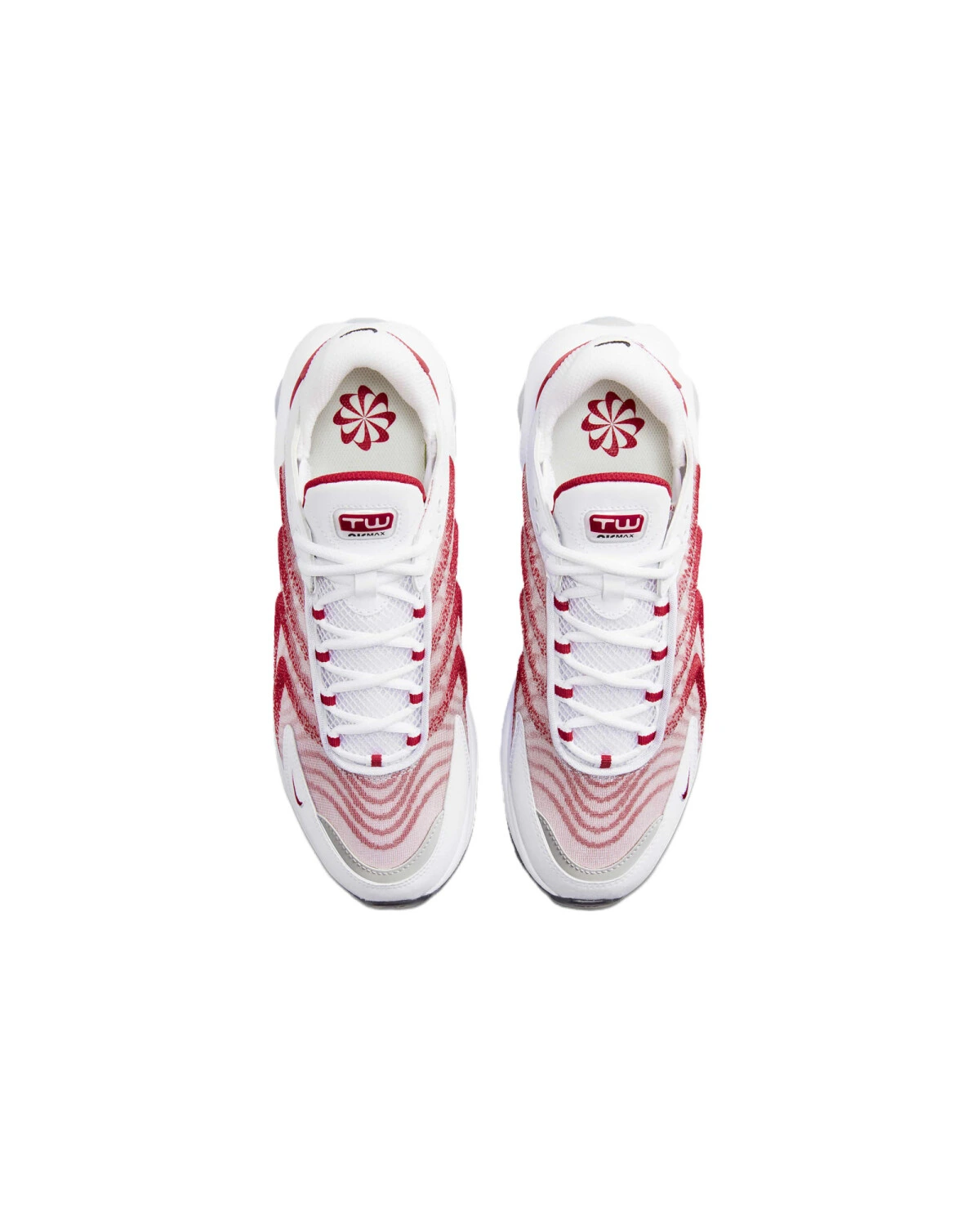 Nike Air Max TW unisex кроссовки красно-белые с сетчатым верхом и Air Max картинка