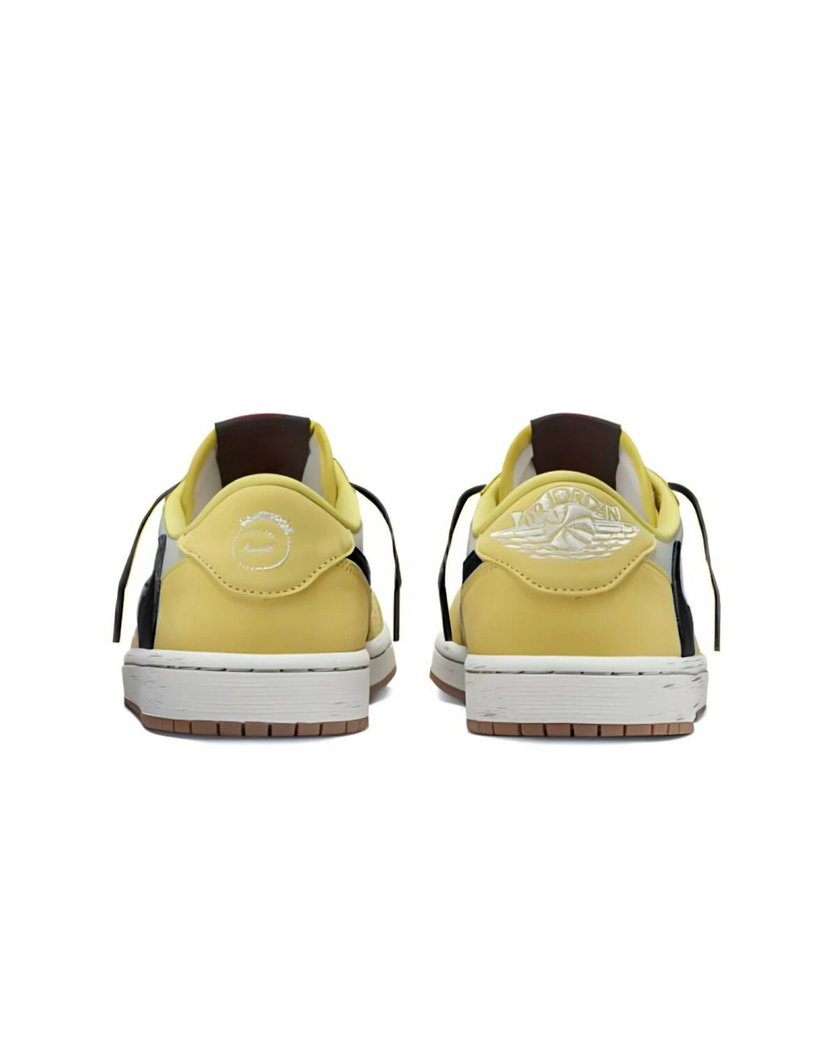 Jordan Travis Scott x Air Jordan 1 унисекс кроссовки черно-желтые повседневные картинка