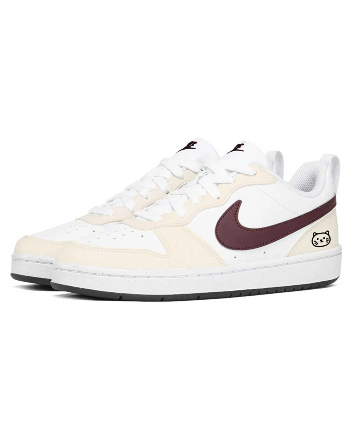 Nike Court Borough детские кеды розово-белые картинка