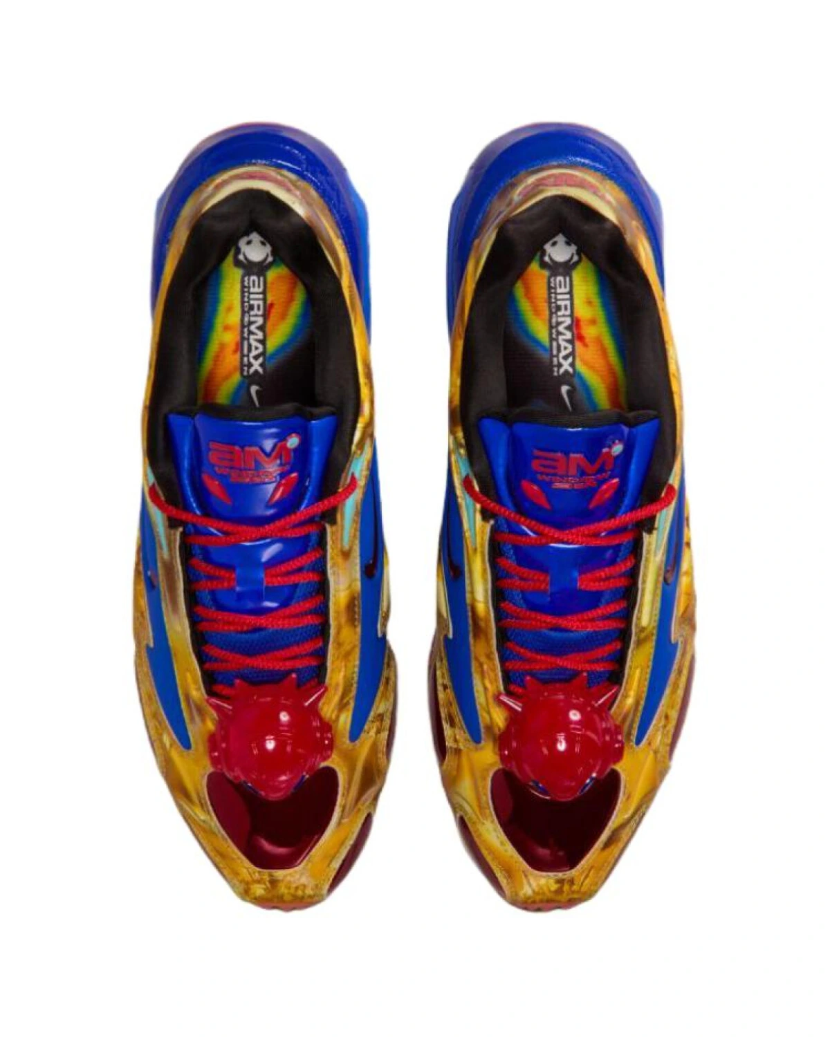 Nike Air Max Muse женские спортивные кроссовки золотые с синим и красным картинка