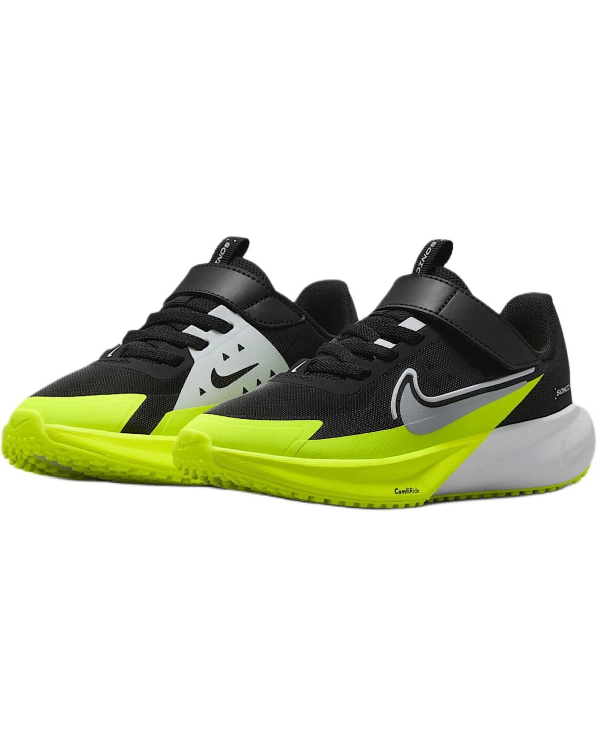 Nike SONIC FLY PS детские кроссовки для бега чёрно-зелёные картинка