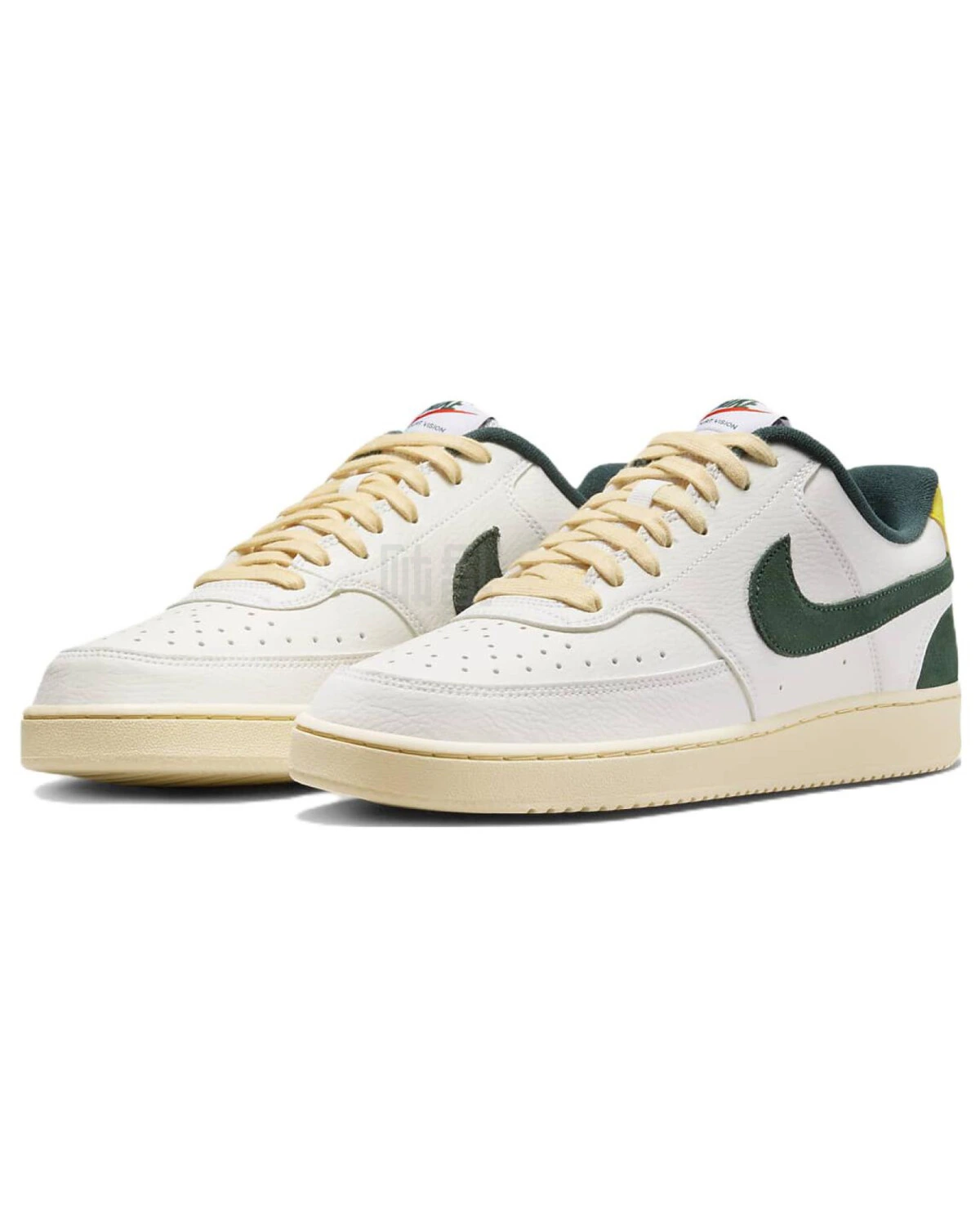Nike Court Vision 1 унисекс повседневные кроссовки белые с зеленым картинка