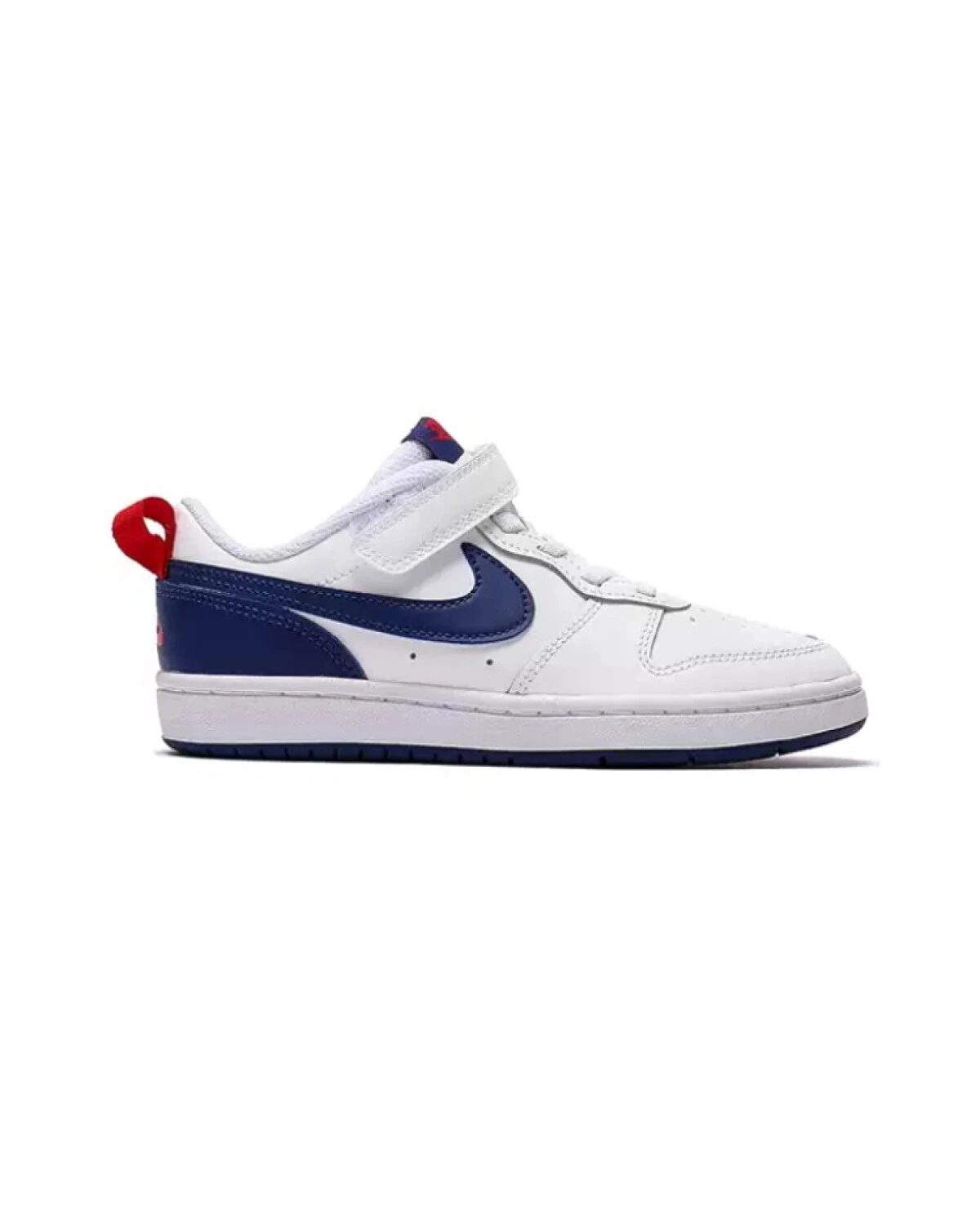Nike Low 2 детские кеды из натуральной кожи бело-сине-красные картинка