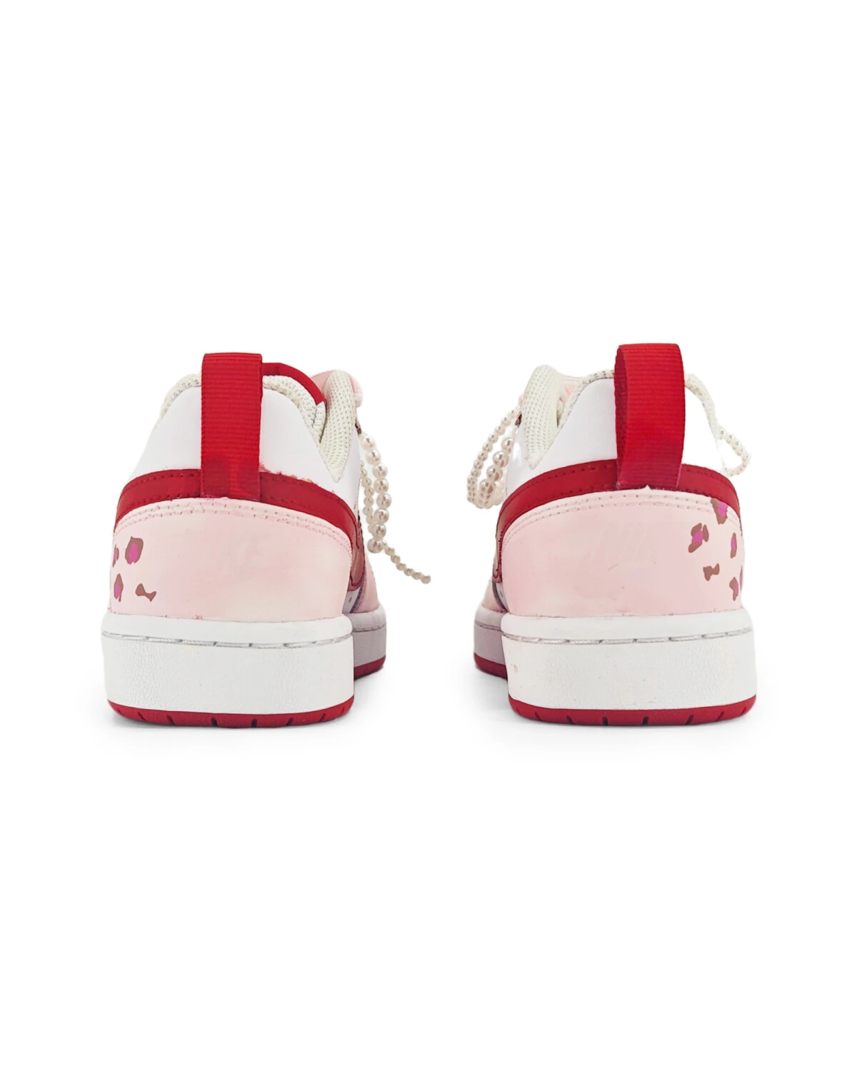 Nike Court Borough 2 женские кроссовки розово-красные с леопардовым принтом картинка