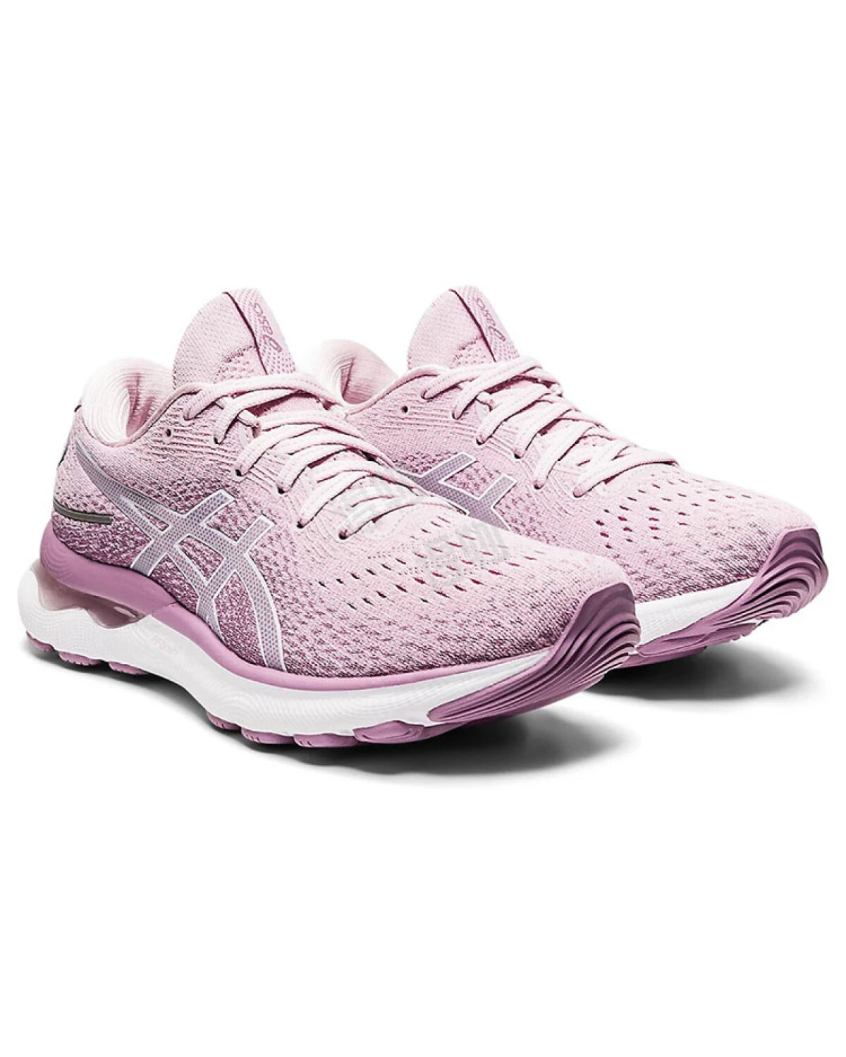 Asics GEL-Nimbus 24 женские кроссовки с амортизацией розово-белые картинка
