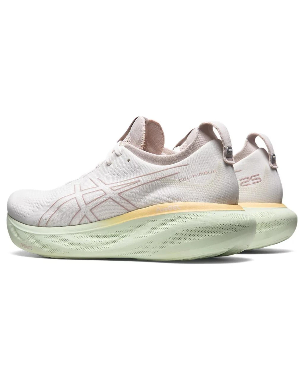Asics GEL-Nimbus 25 мужские кроссовки для марафона серо-желто-зеленые картинка