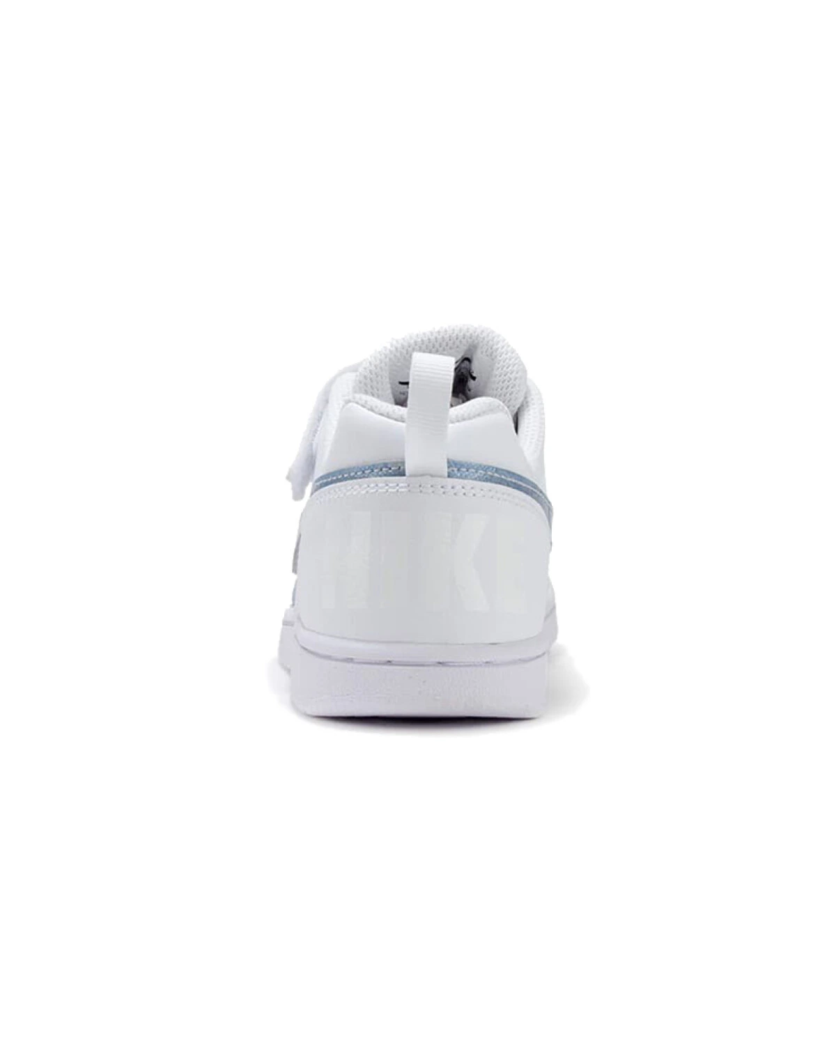 Nike Court Borough Low детские кроссовки на липучке бело-синие картинка