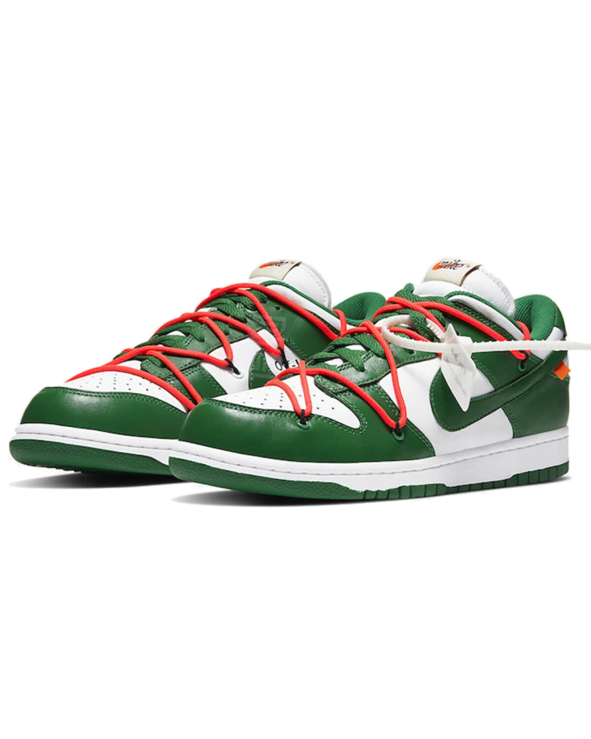 Nike Dunk Low unisex кеды кожаные зеленые картинка
