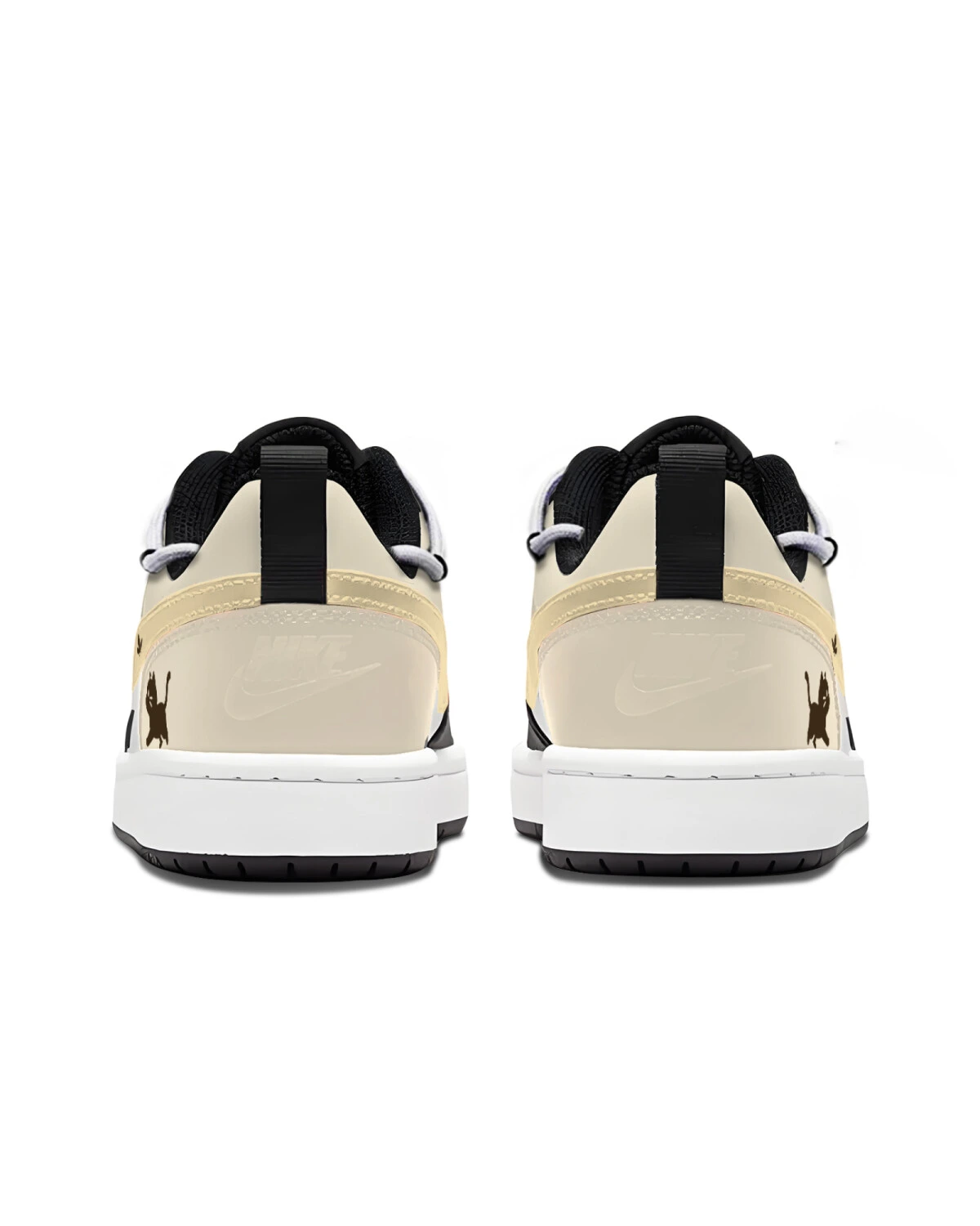 Nike Court Borough Low 2 детские кроссовки кожаные черно-желтые картинка