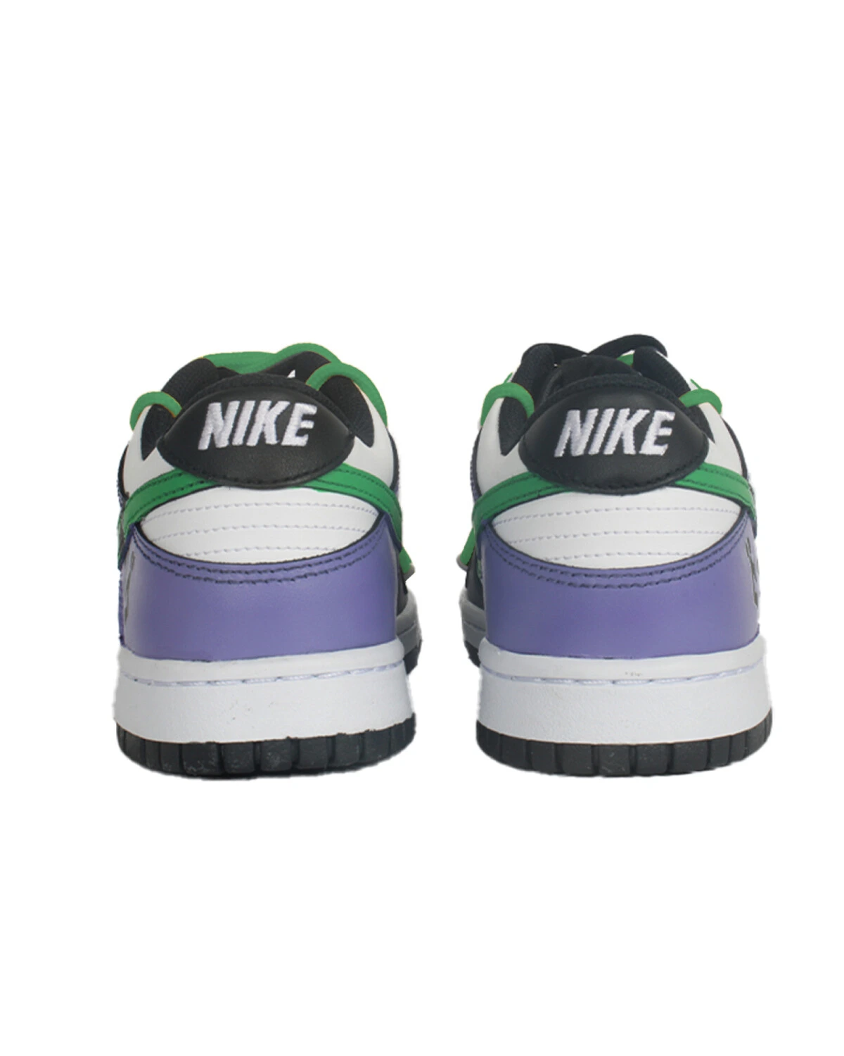 Nike Dunk детские кеды кожаные зеленые повседневные картинка