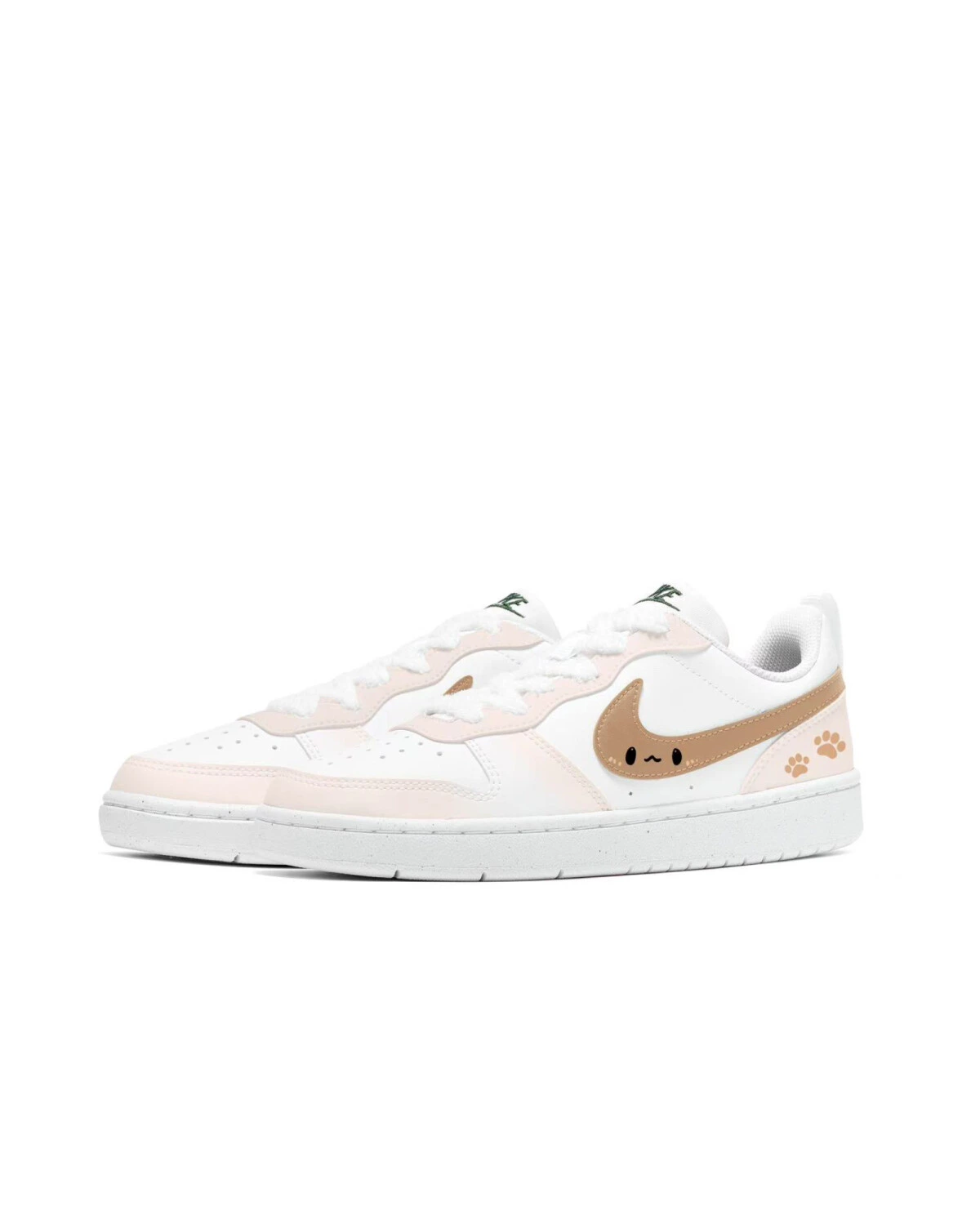 Nike Court Borough Low 2 девичьи кроссовки из кожи с милым принтом лапок картинка