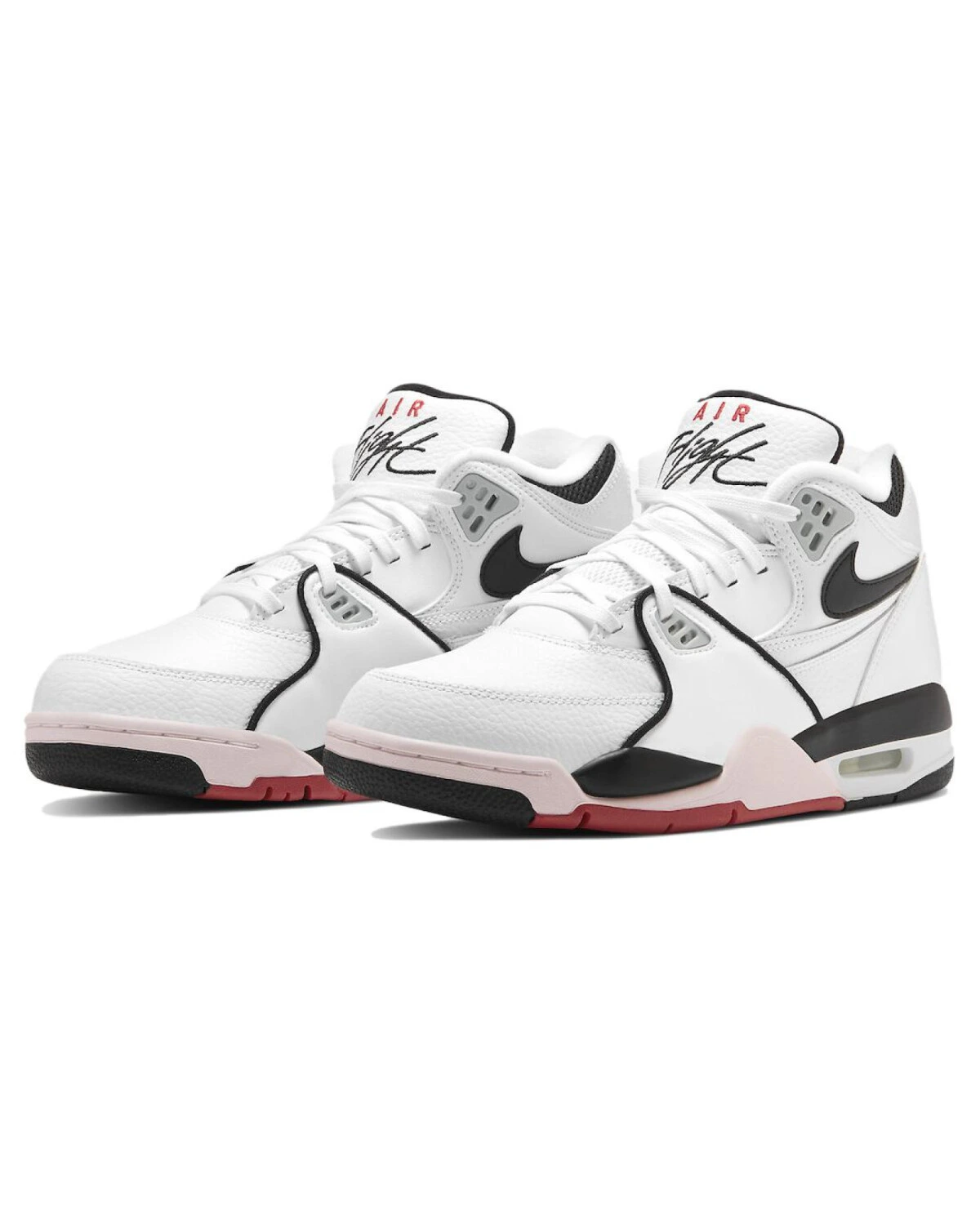Nike Air Flight 89 унисекс кроссовки ретро бело-черно-красные картинка