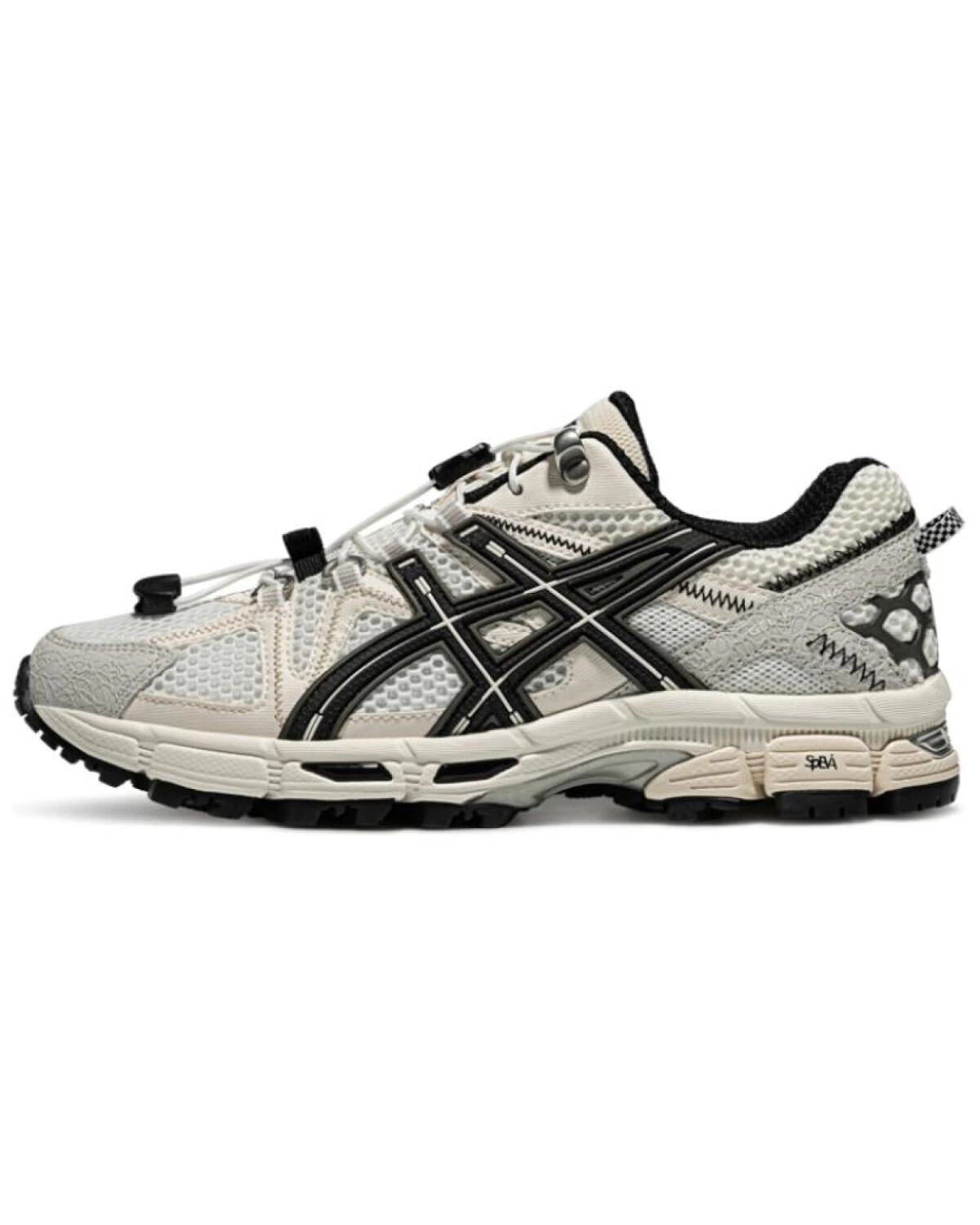 Asics Gel-Kahana 8 FL женские кроссовки бело-черные для бега и городской носки картинка