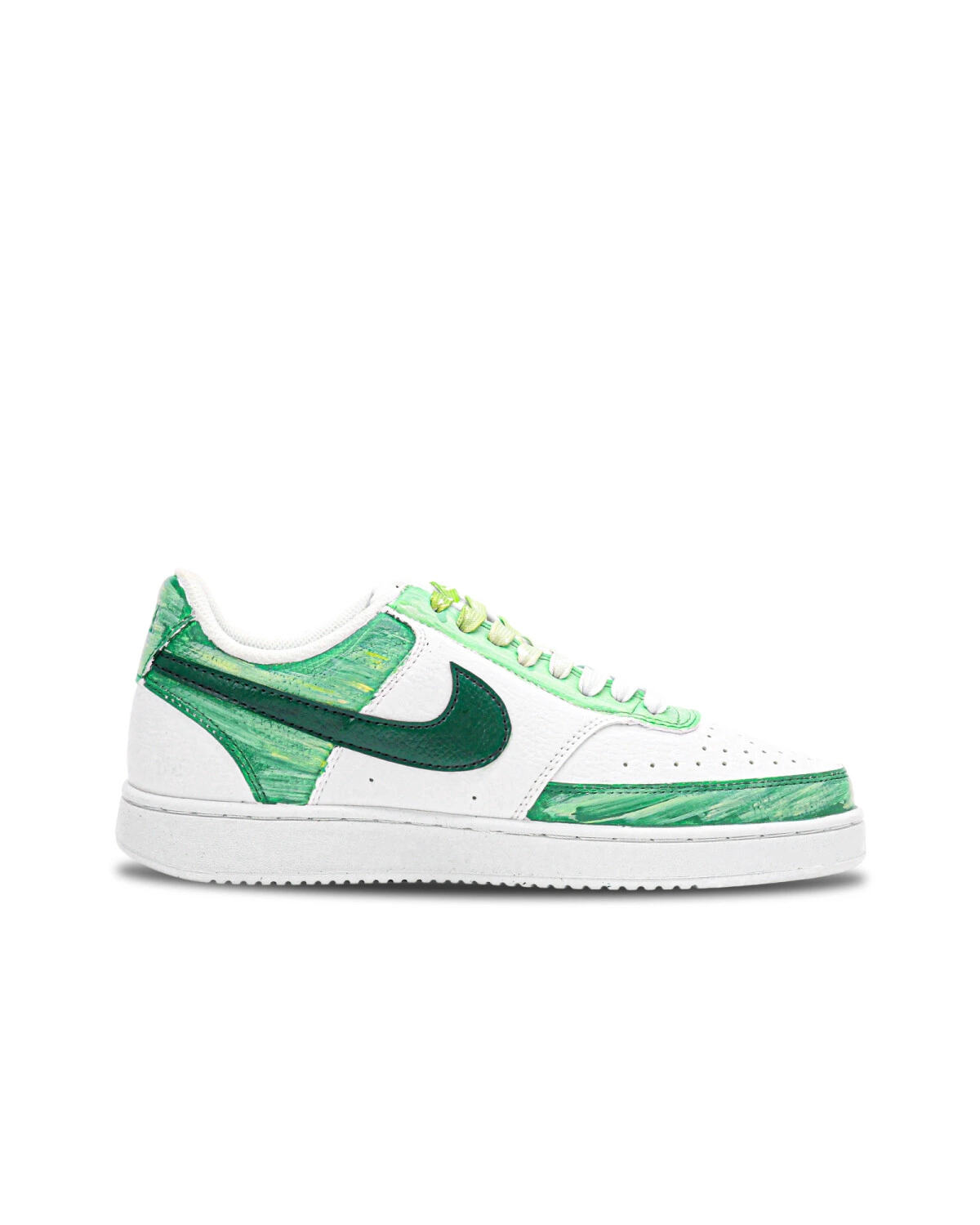 Nike Court Vision 1 унисекс кроссовки кожаные легкие и дышащие зеленые картинка