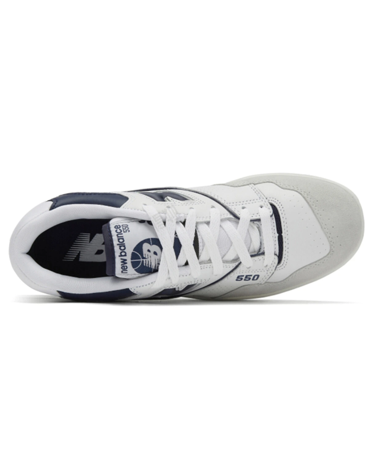 New Balance 550 unisex кроссовки белые с кожаной отделкой картинка