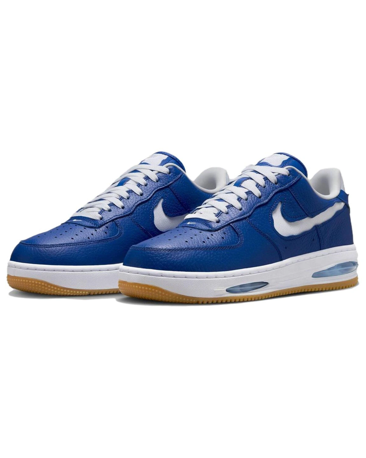 Nike Air Force 1 унисекс кроссовки синие кожаные картинка