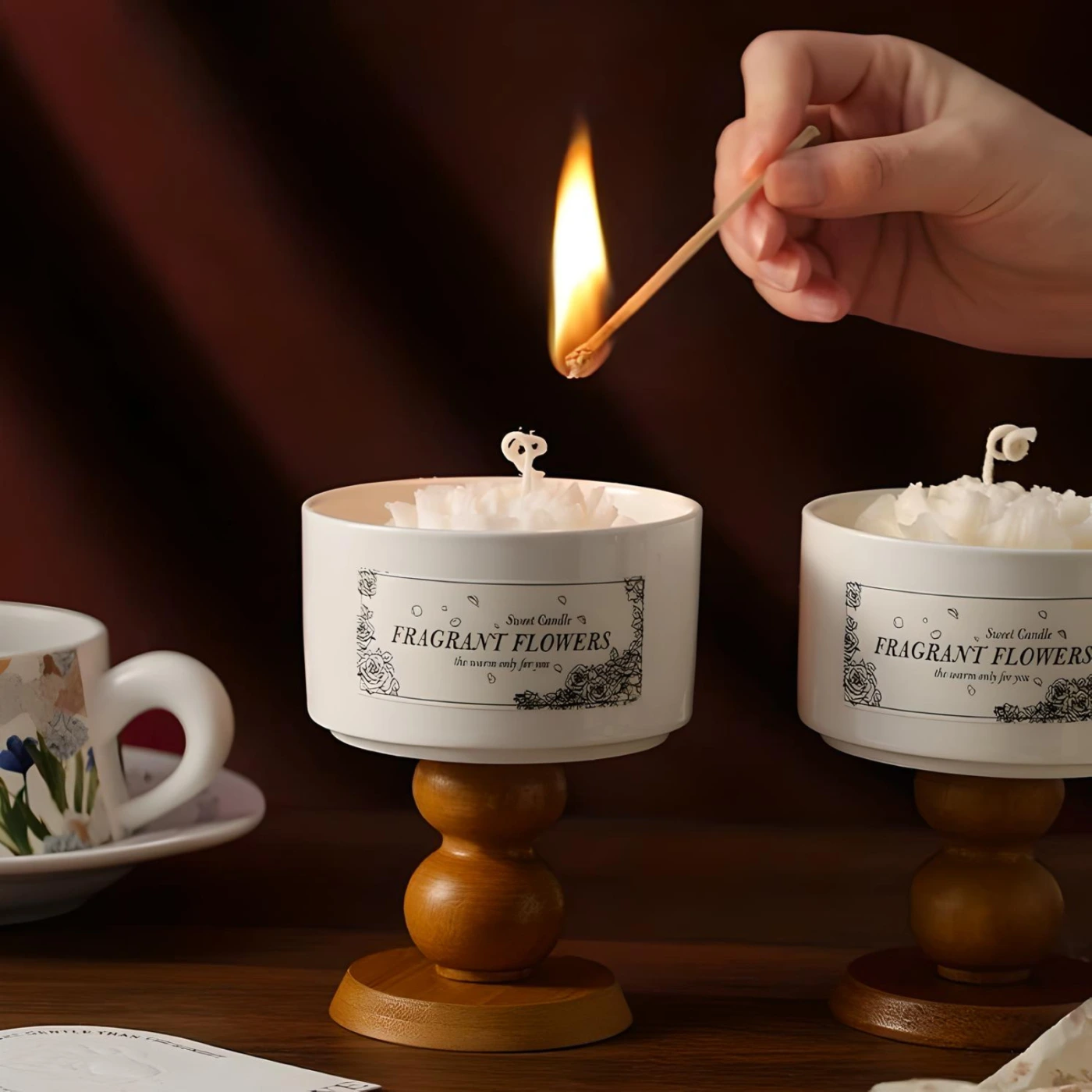 Ароматическая свеча в виде розы картинка