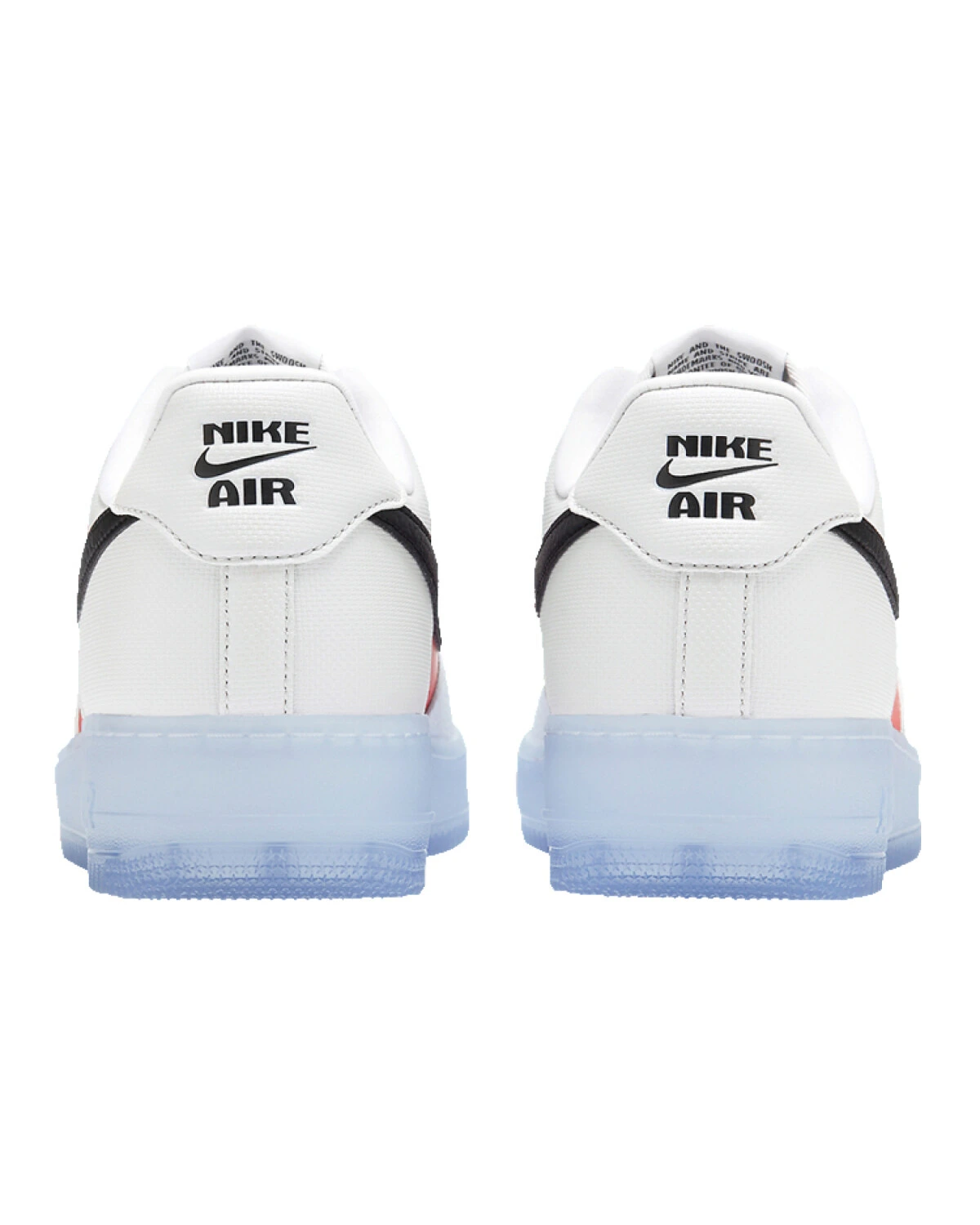 Nike Air Force 1 мужские повседневные кроссовки белые с красно-чёрным логотипом картинка