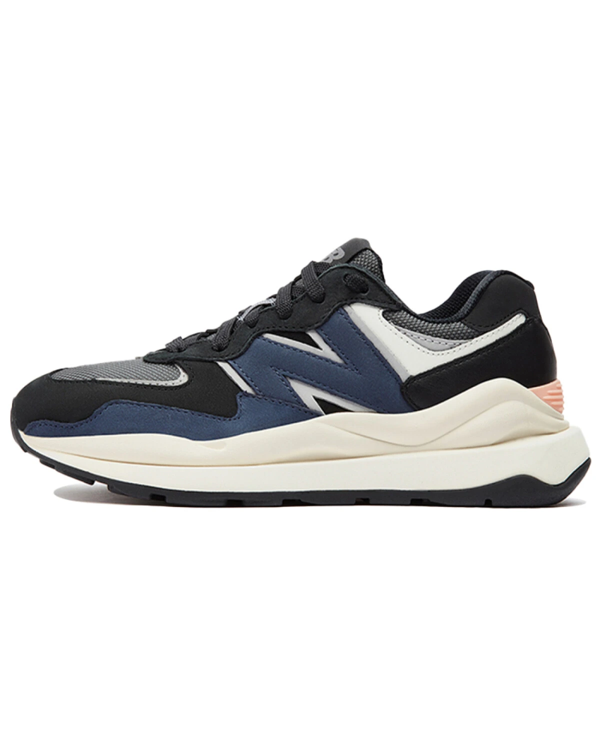 New Balance NB 5740 женские кроссовки черно-сине-серые ретро с сеткой и замшей картинка