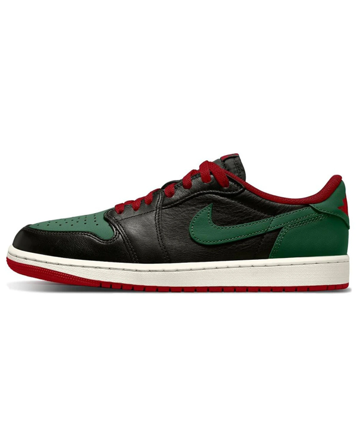 Jordan Air Jordan 1 унисекс кроссовки кожаные черно-зеленые картинка