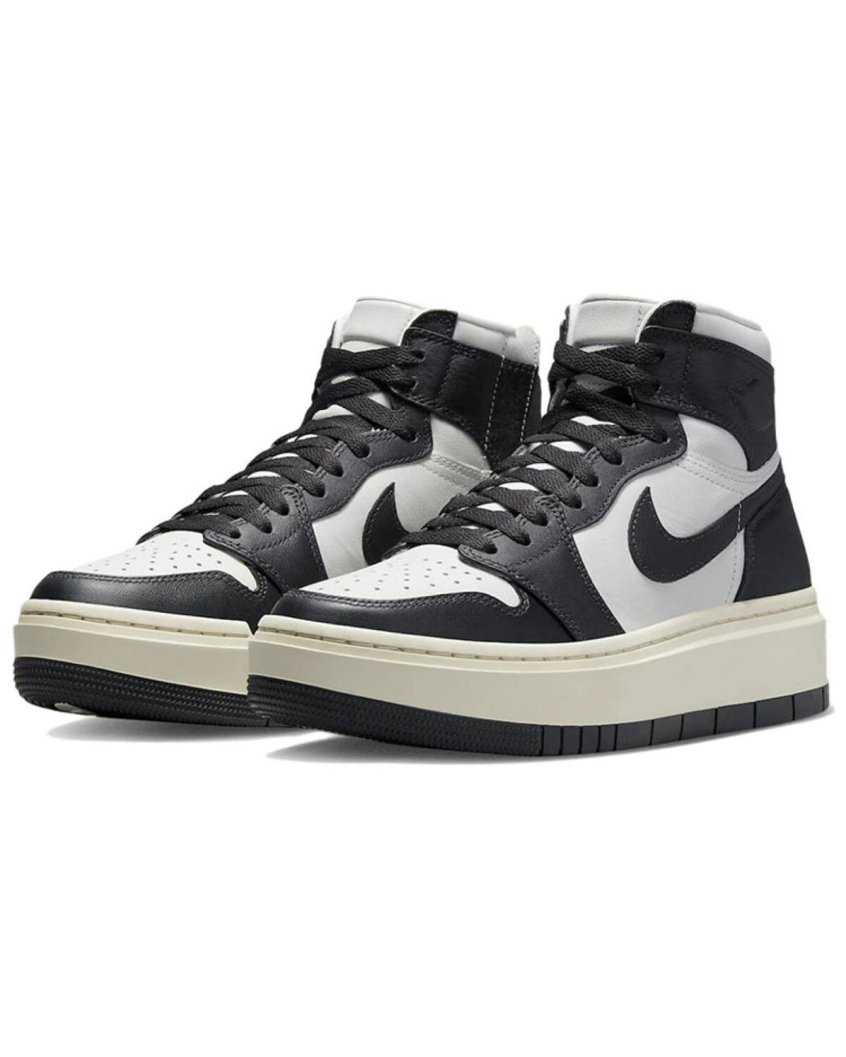 Jordan Air Jordan 1 женские кроссовки высокие черно-белые кожаные картинка