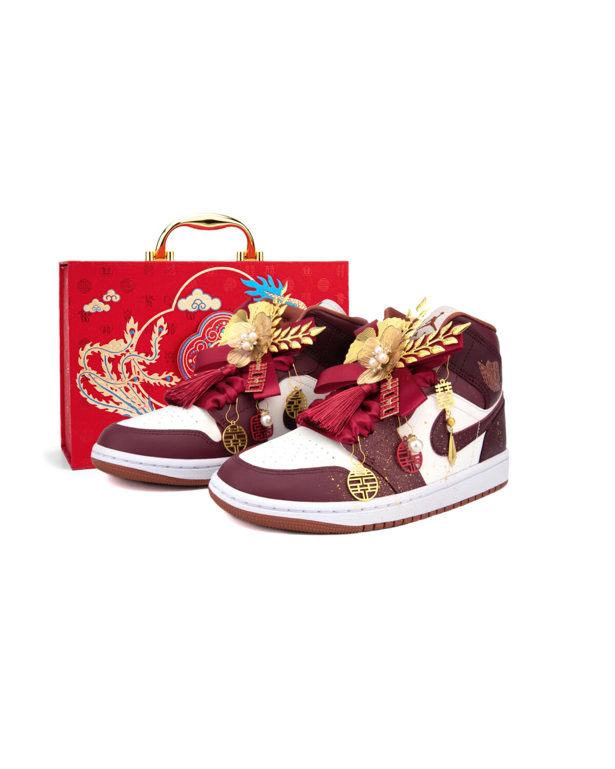 Jordan Air Jordan 1 унисекс кроссовки кожаные бордовые картинка