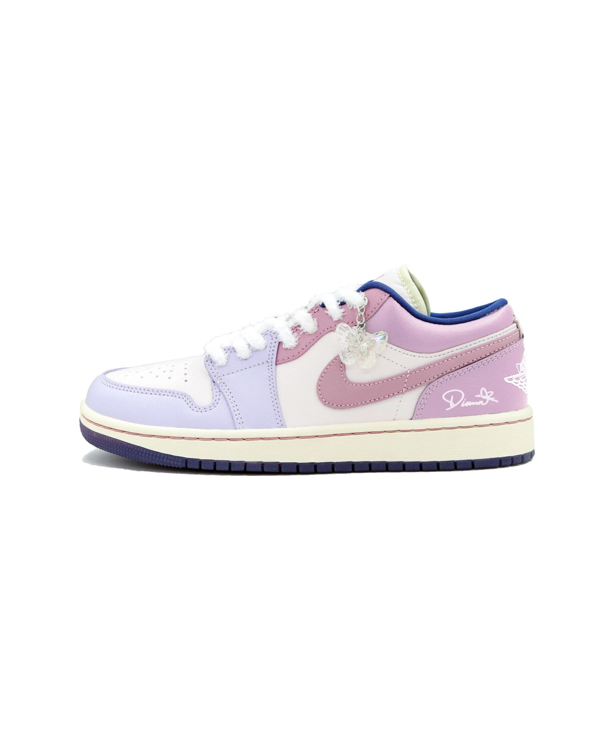 Jordan Air Jordan 1 женские кроссовки розово-фиолетовые для баскетбола картинка