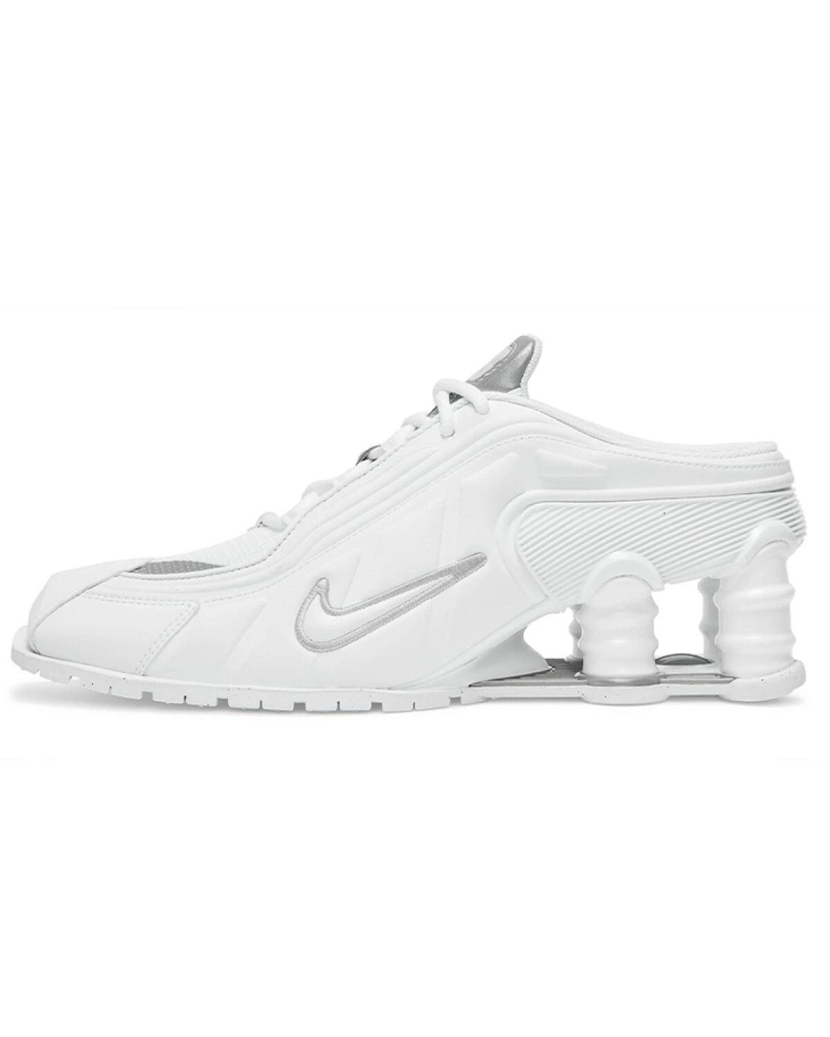 Nike Shox R4 женские кроссовки кожаные повседневные белые картинка