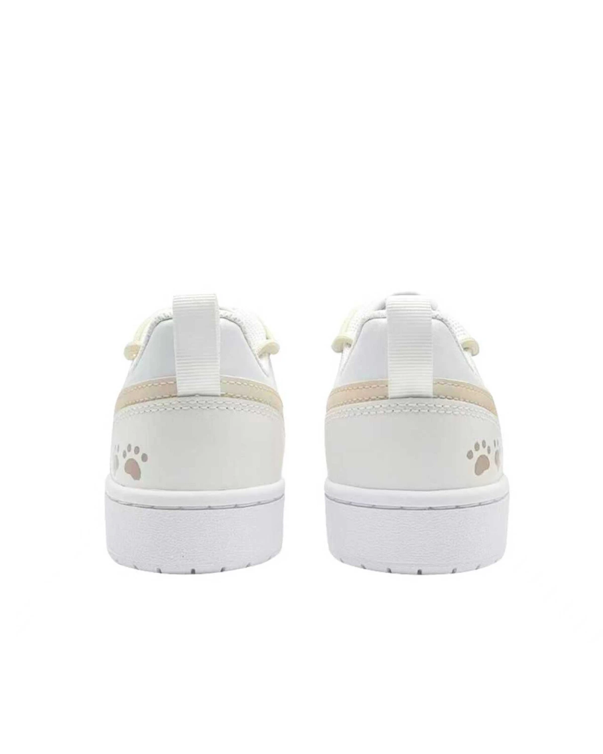 Nike Court Borough Low 2 детские кроссовки бело-желтые кожаные картинка