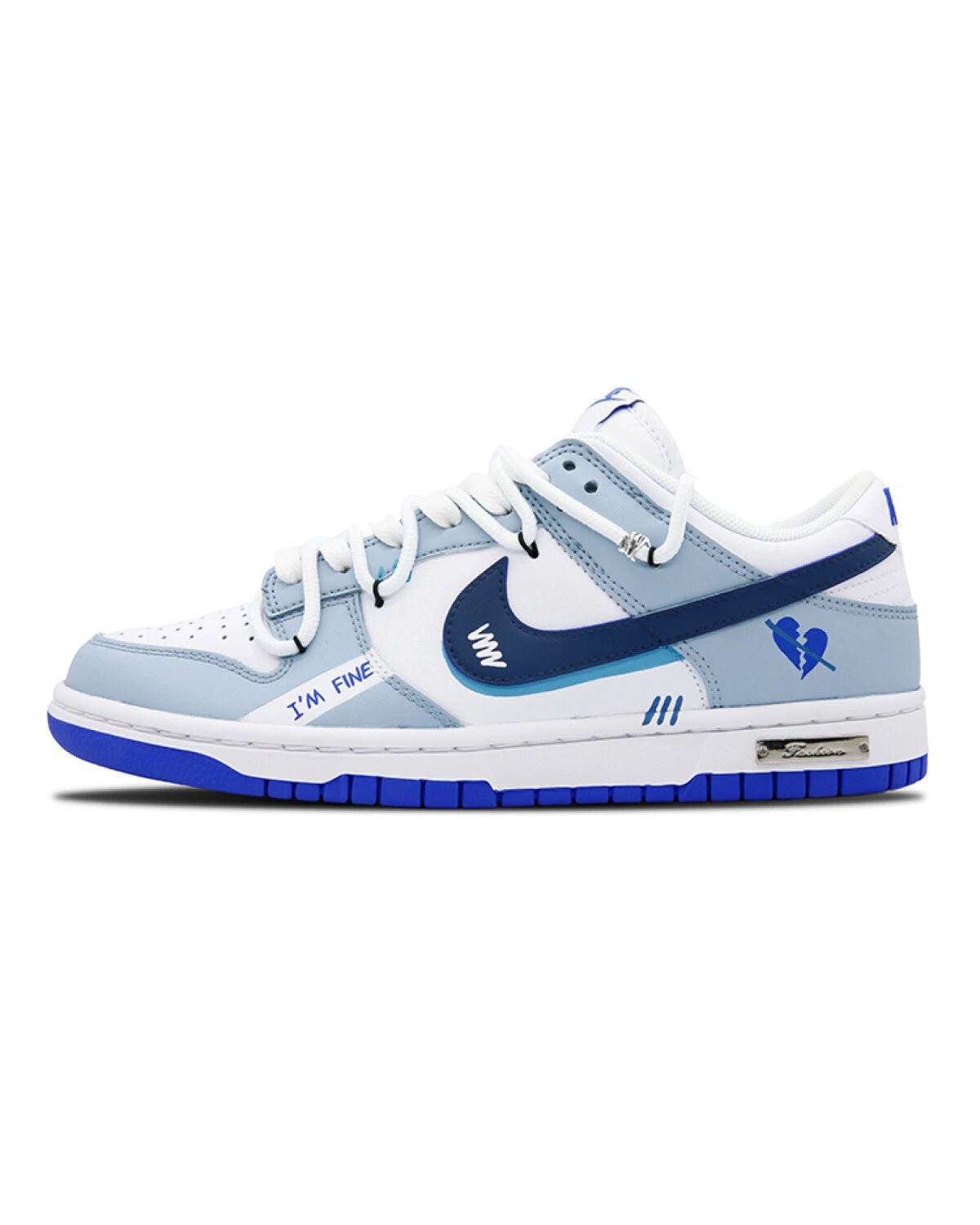 Nike Dunk мужские кроссовки бело-синие с амортизацией картинка