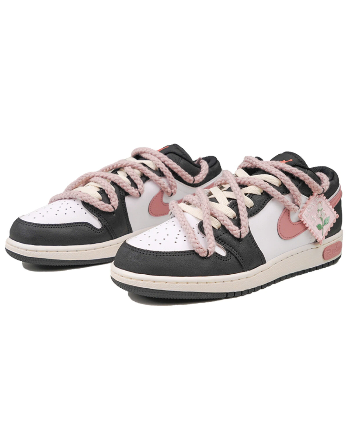 Jordan Air Jordan 1 RISK Rose Lover женские кроссовки черно-розовые с амортизацией картинка