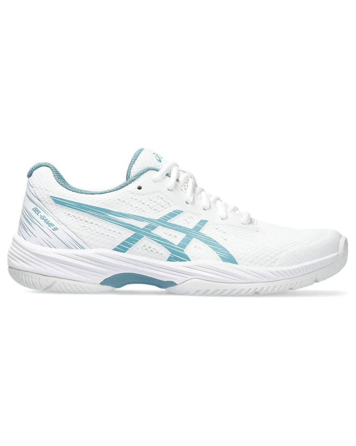 Asics Gel-Game 9 женские кроссовки теннисные бело-голубые сетчатые картинка
