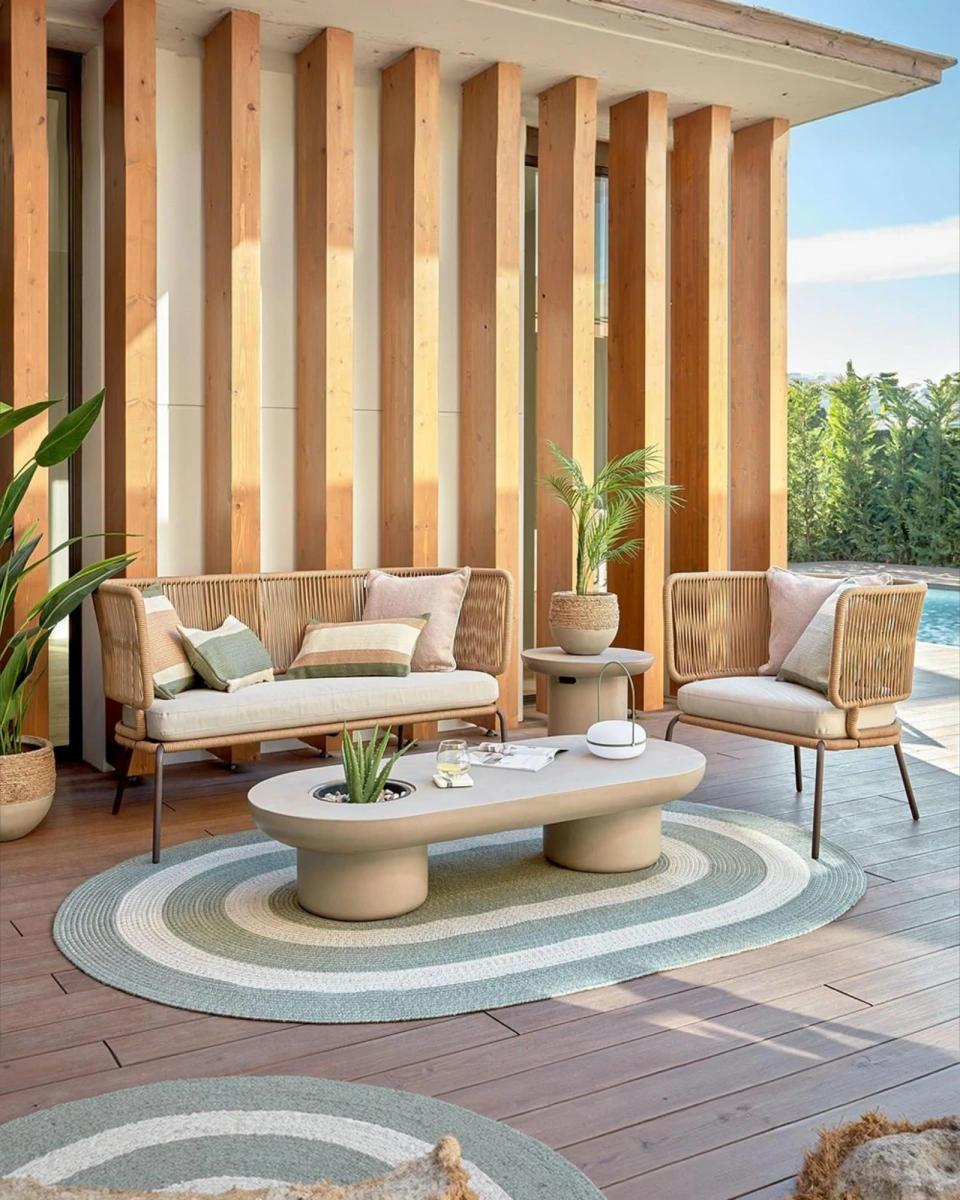 Комплект садовой мебели с веревочным плетением картинка