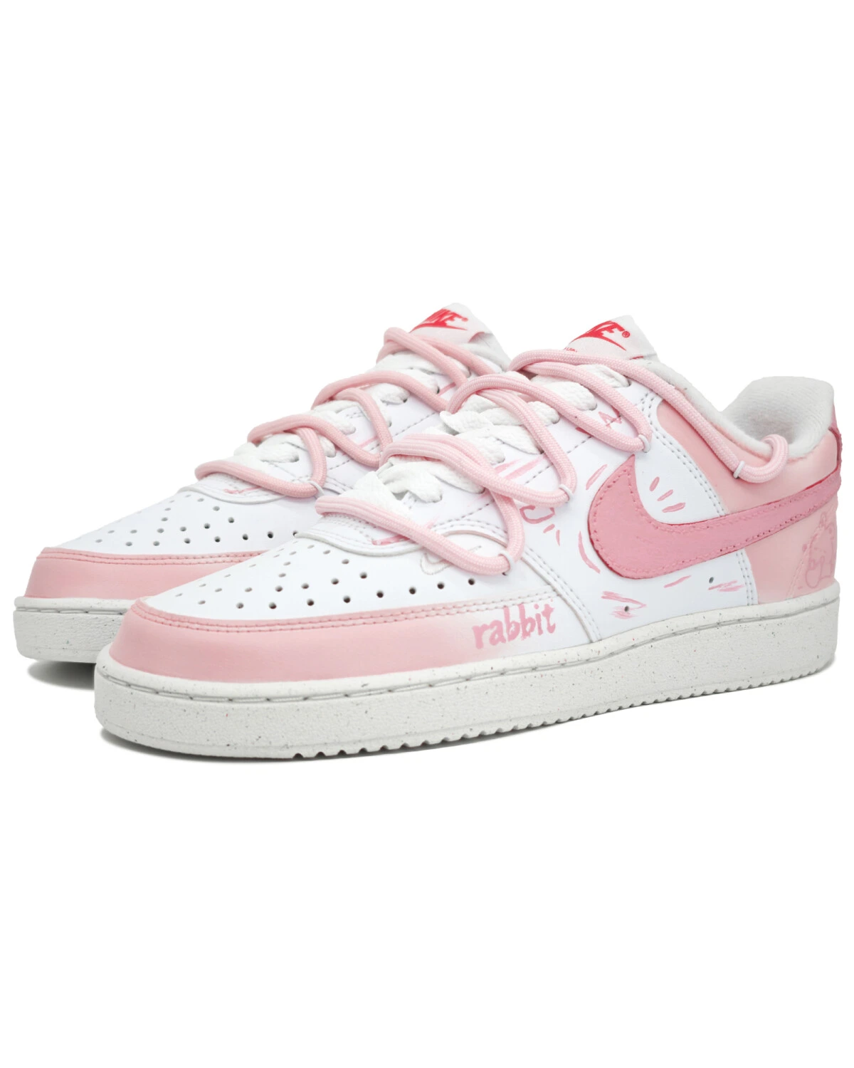 Nike Court Vision LO Rabbit женские кроссовки розовые с принтом картинка