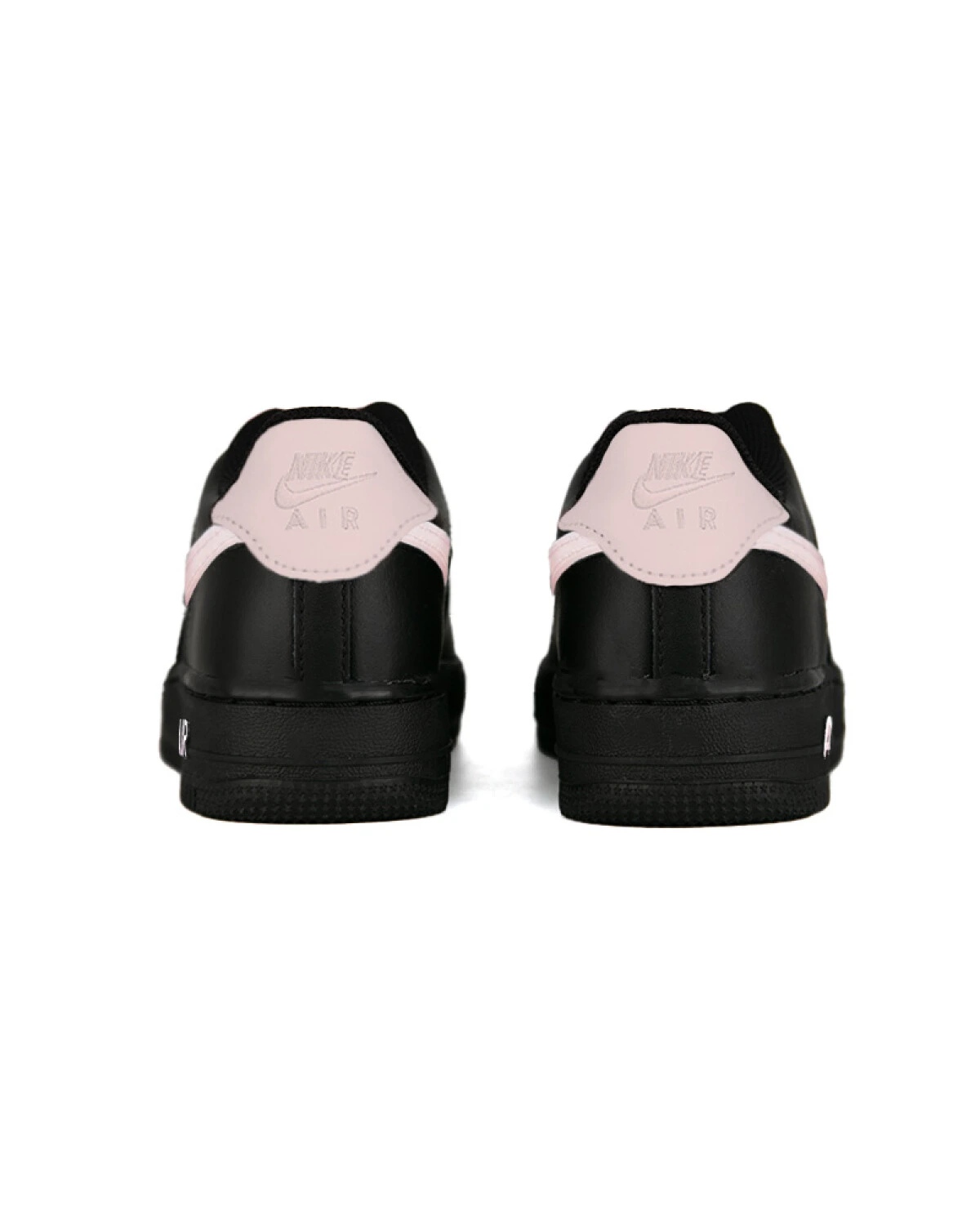 Nike Air Force 1 Black Knight унисекс кроссовки черно-розовые с бантом картинка