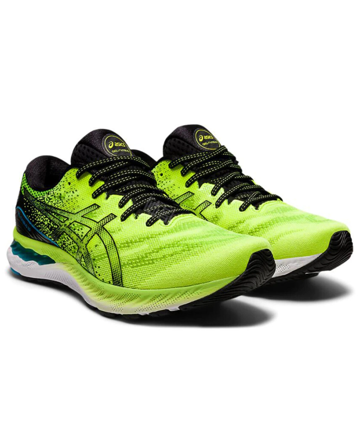 Asics GEL-Nimbus 23 мужские спортивные кроссовки из ткани зелёно-чёрные картинка