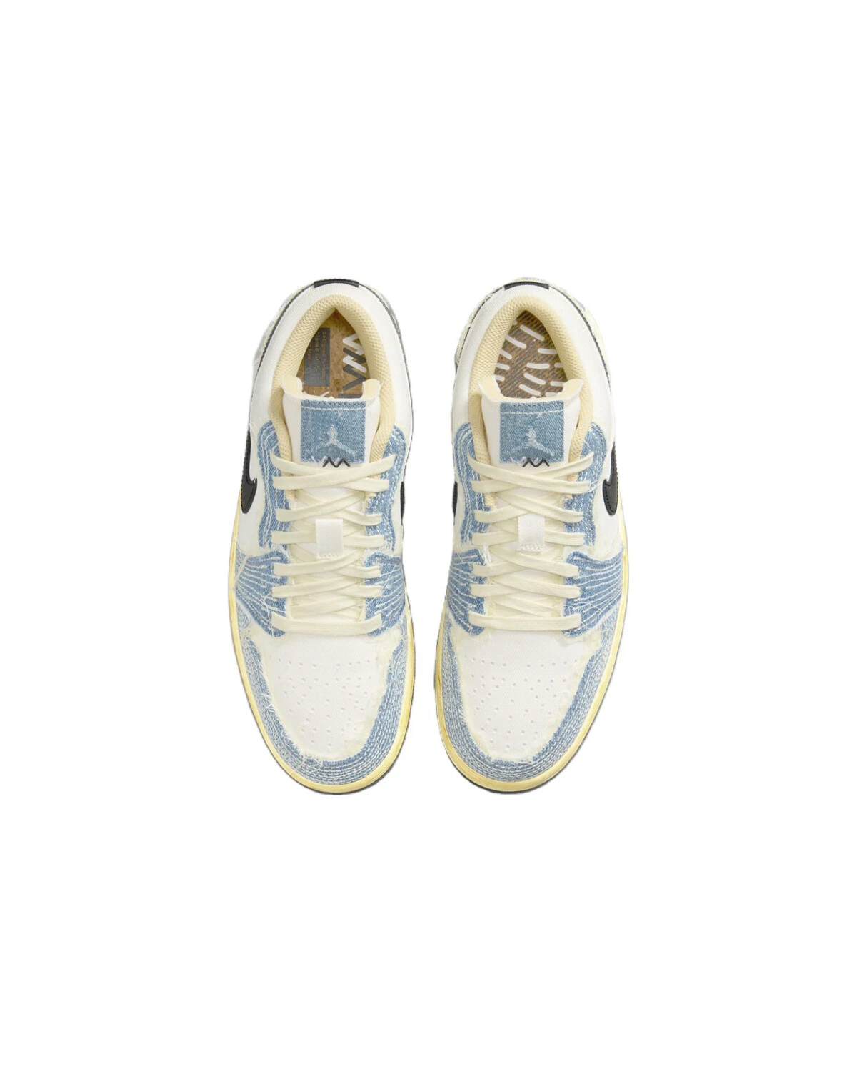 Jordan Air Jordan 1 Low Top унисекс кроссовки бело-сине-черные из кожи картинка