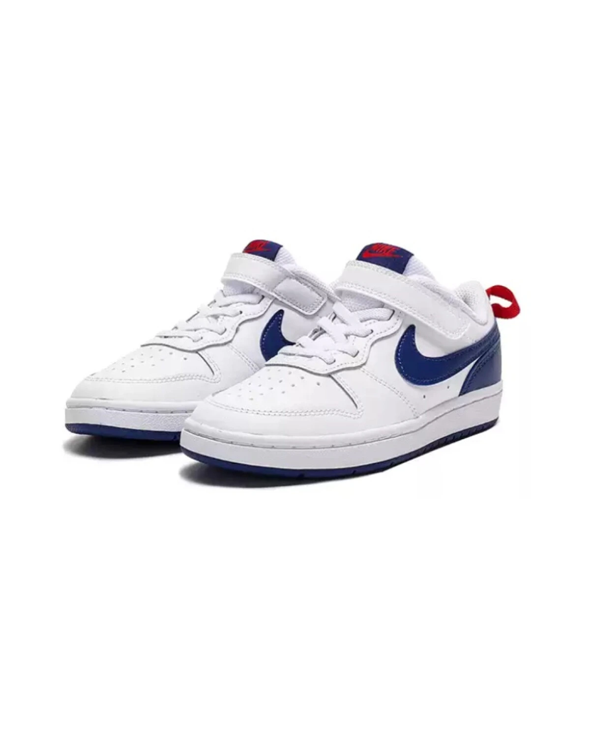 Nike Low 2 детские кеды из натуральной кожи бело-сине-красные картинка